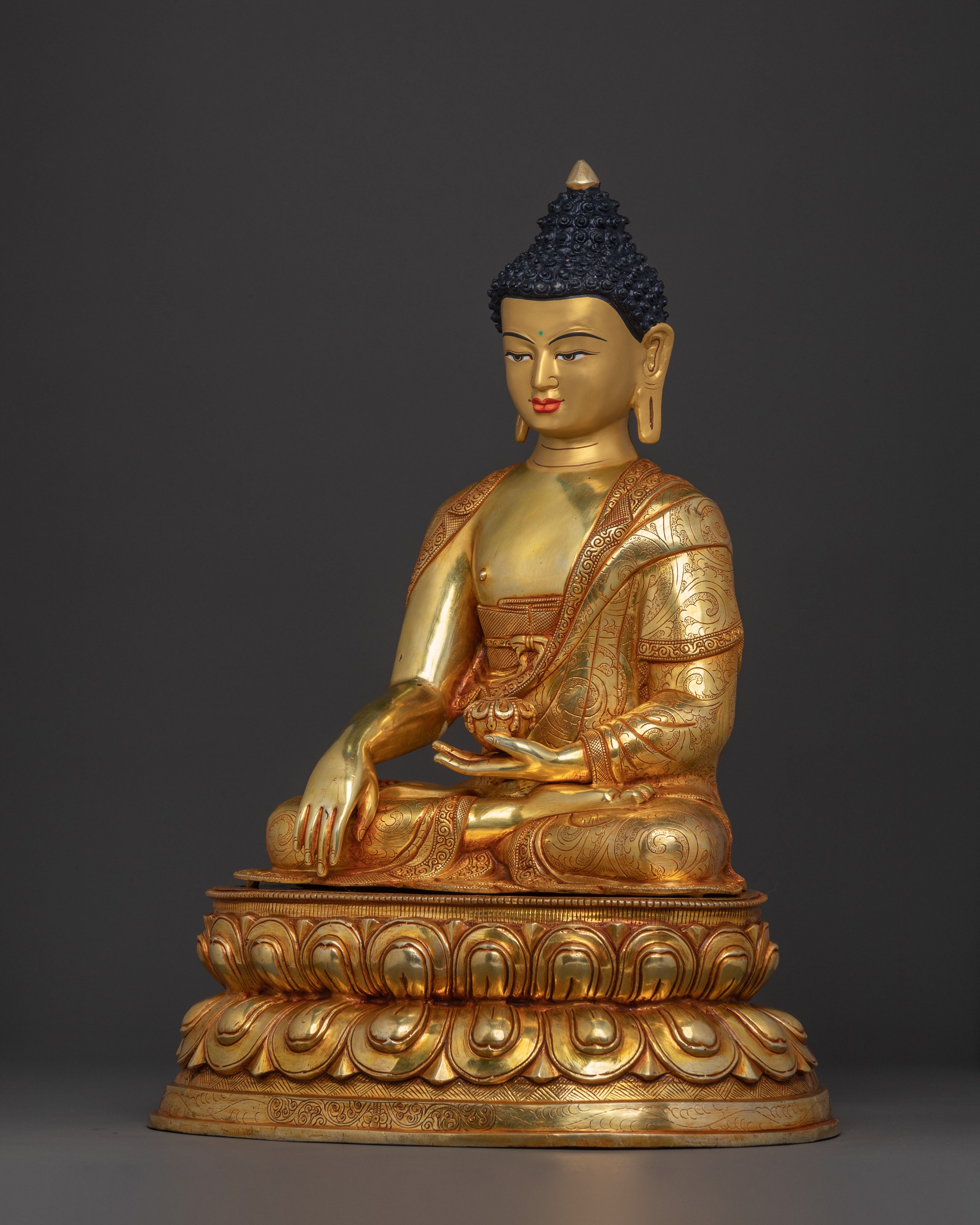 Shakyamuni Buddha Statue | 24K Gold Gilded
