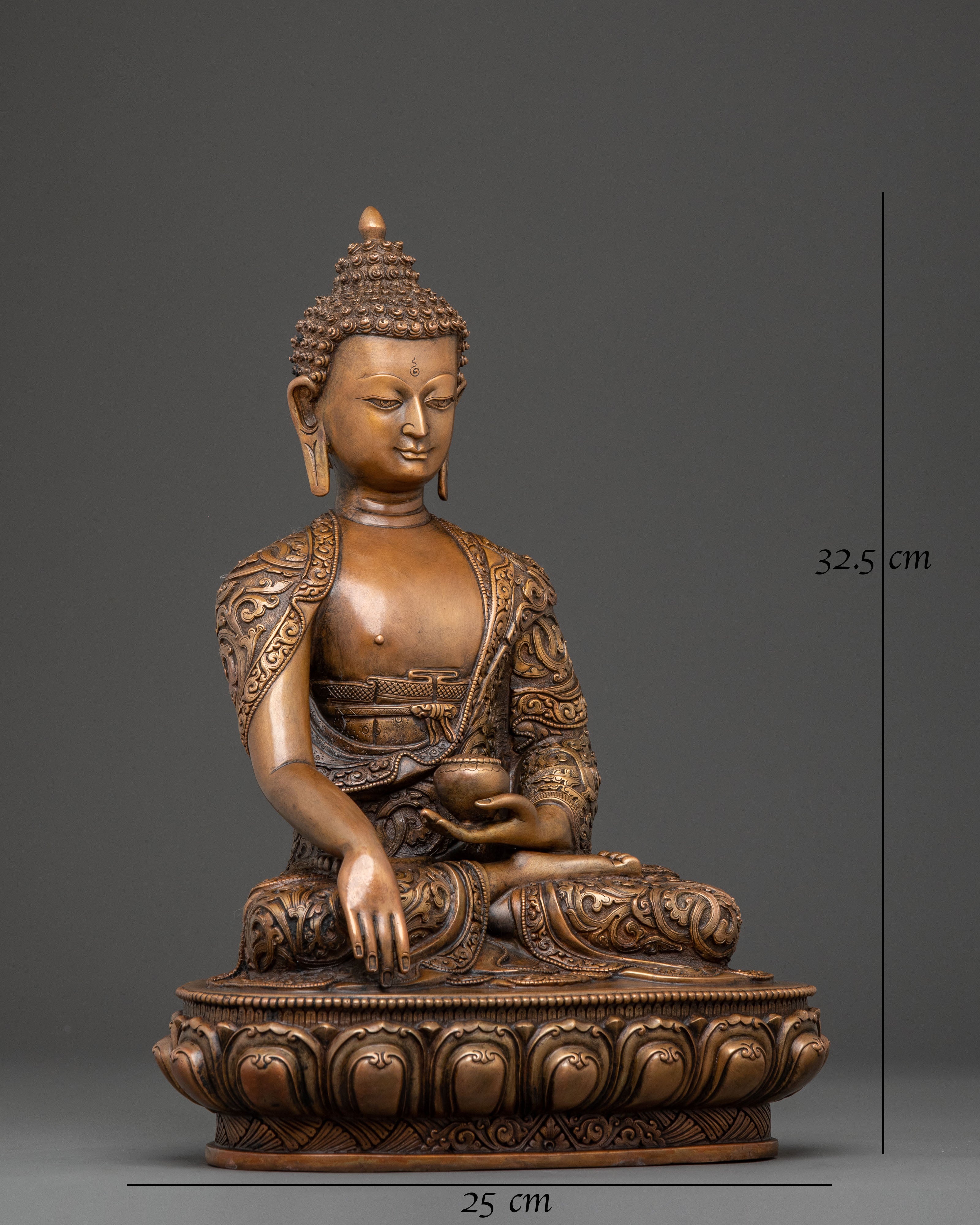 Shakyamuni Buddha Statue for Decor – Oxidized Copper Art
