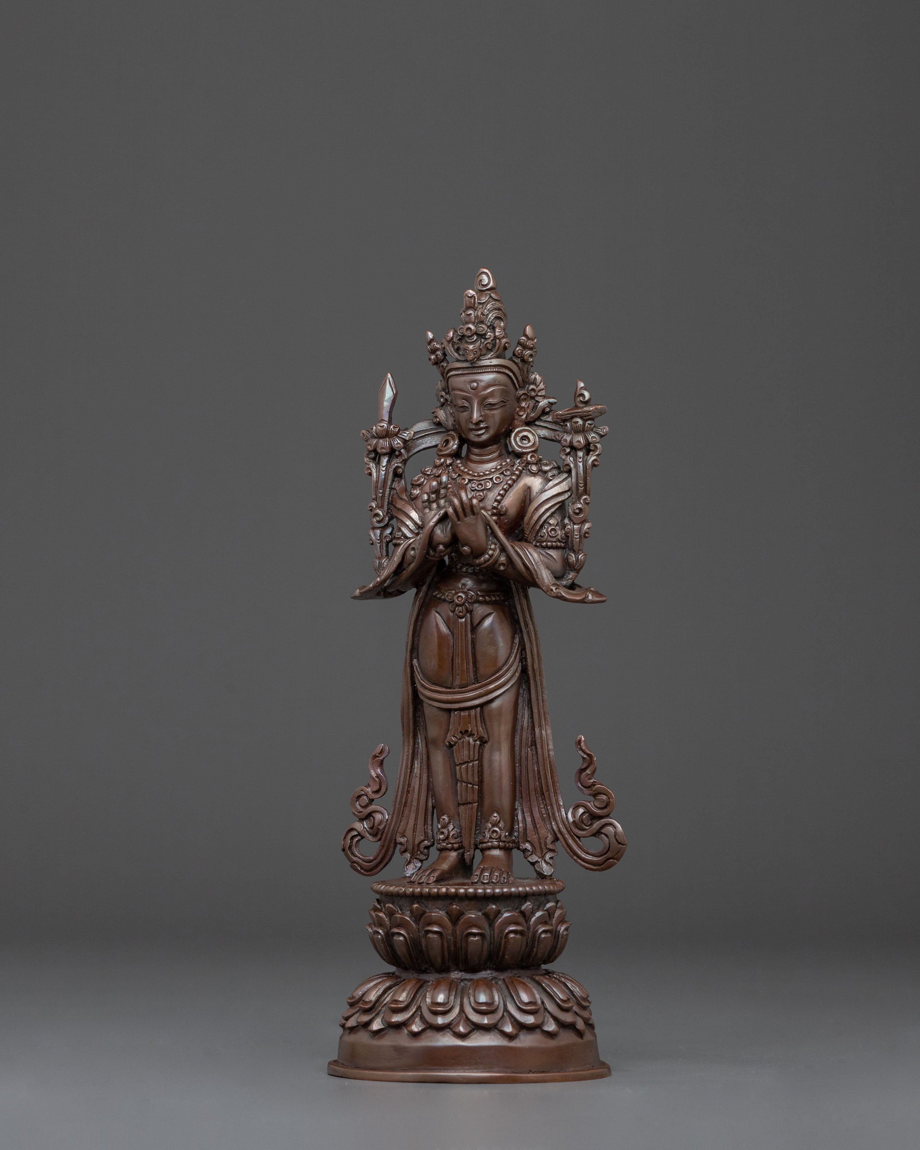 Tikshna Manjushri Sculpture | Oxidized Copper Body
