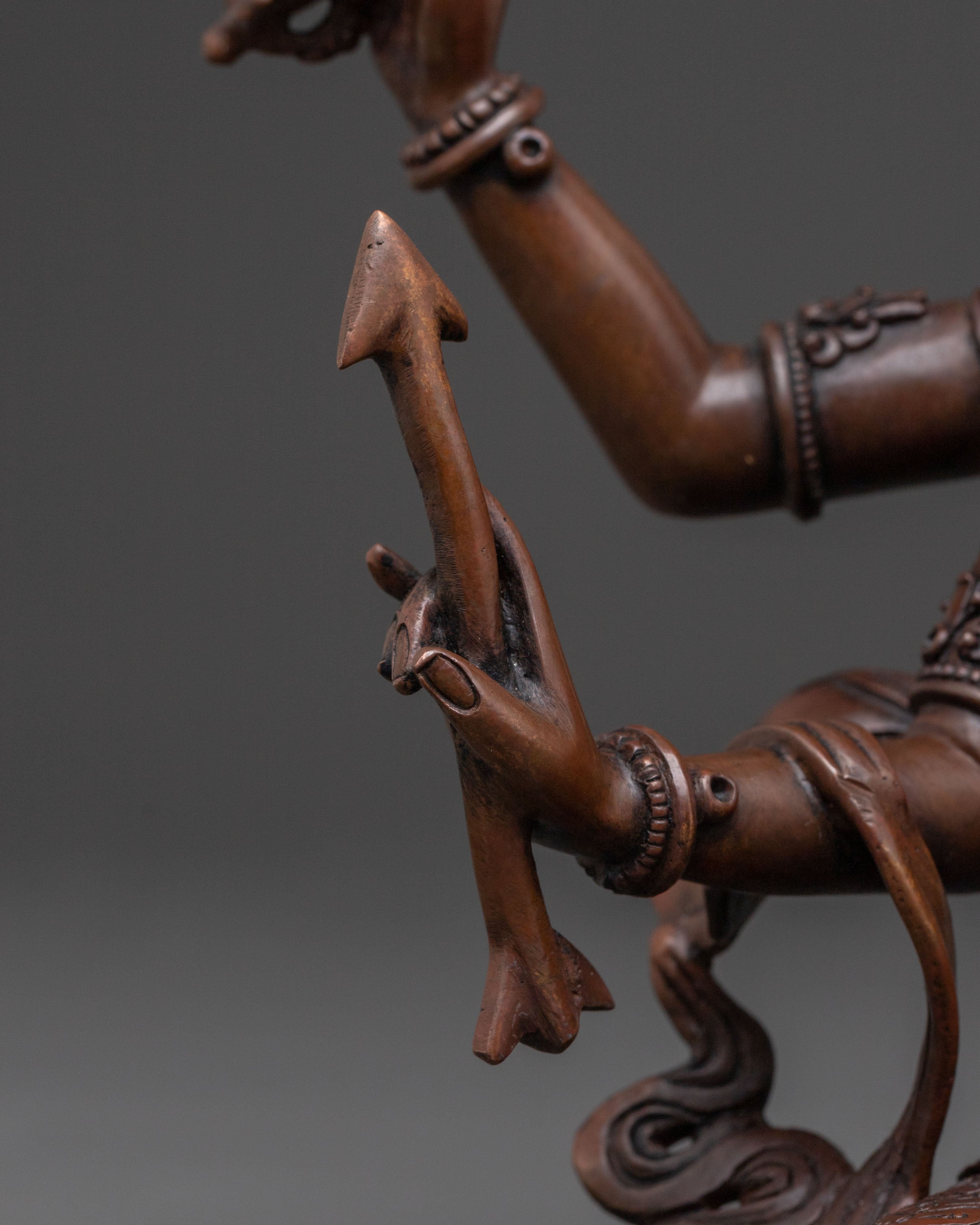 Maha Manjushri Statue – Oxidized Copper Art