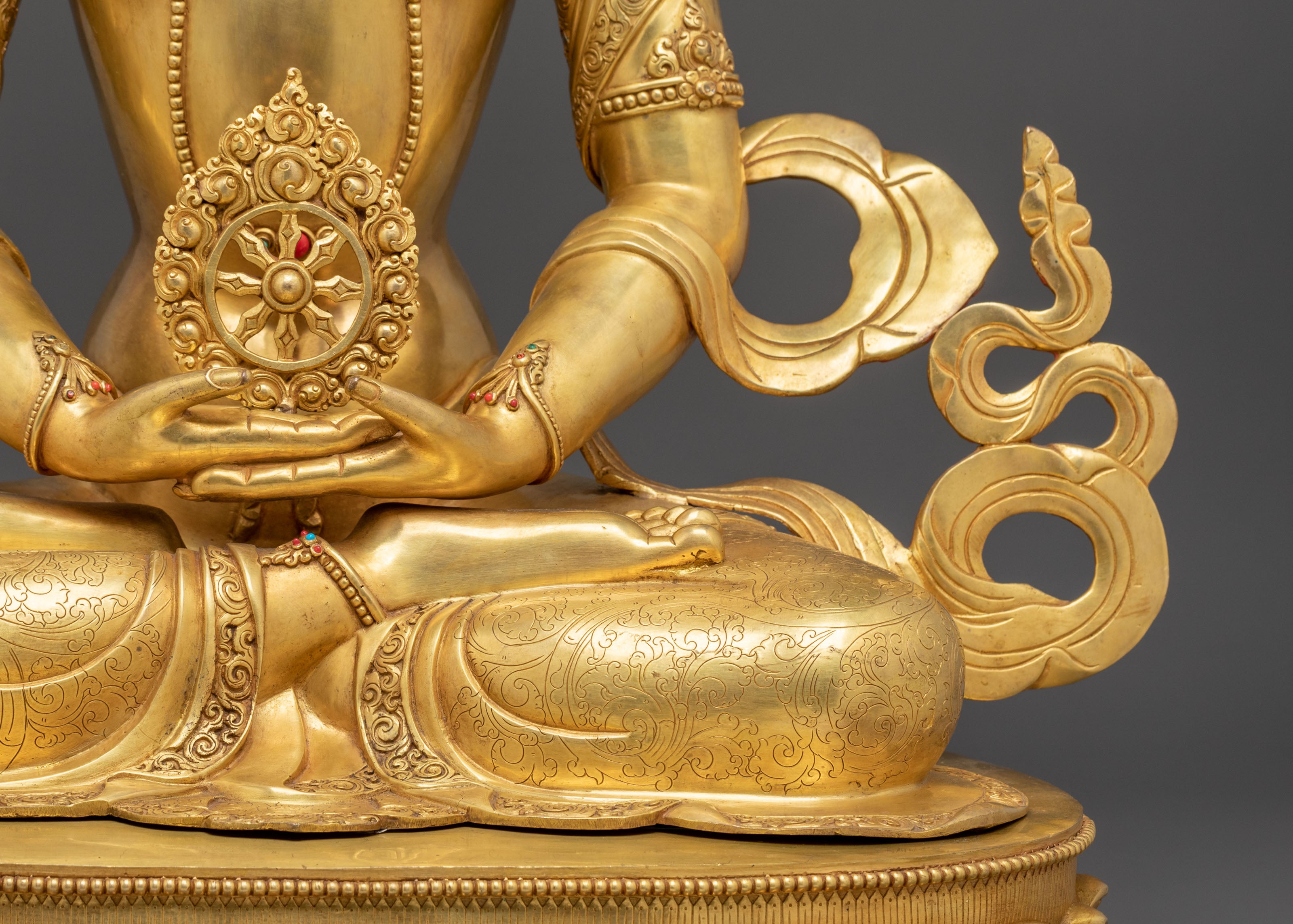 Handmade Vairocana Sculpture | Gilded Serenity