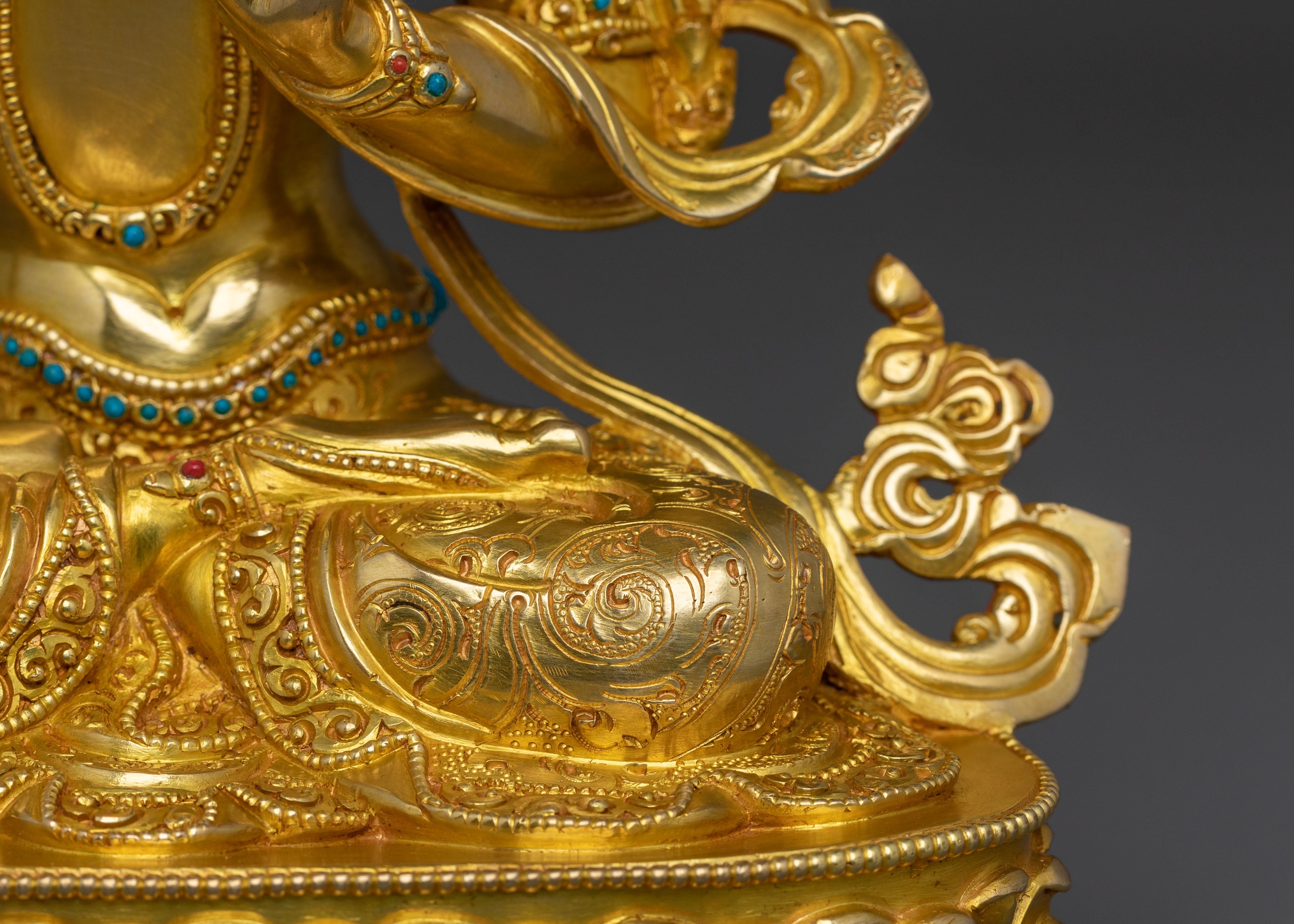 Manjushri Sword of Wisdom Handmade Sculpture | 24K Gold Gilded