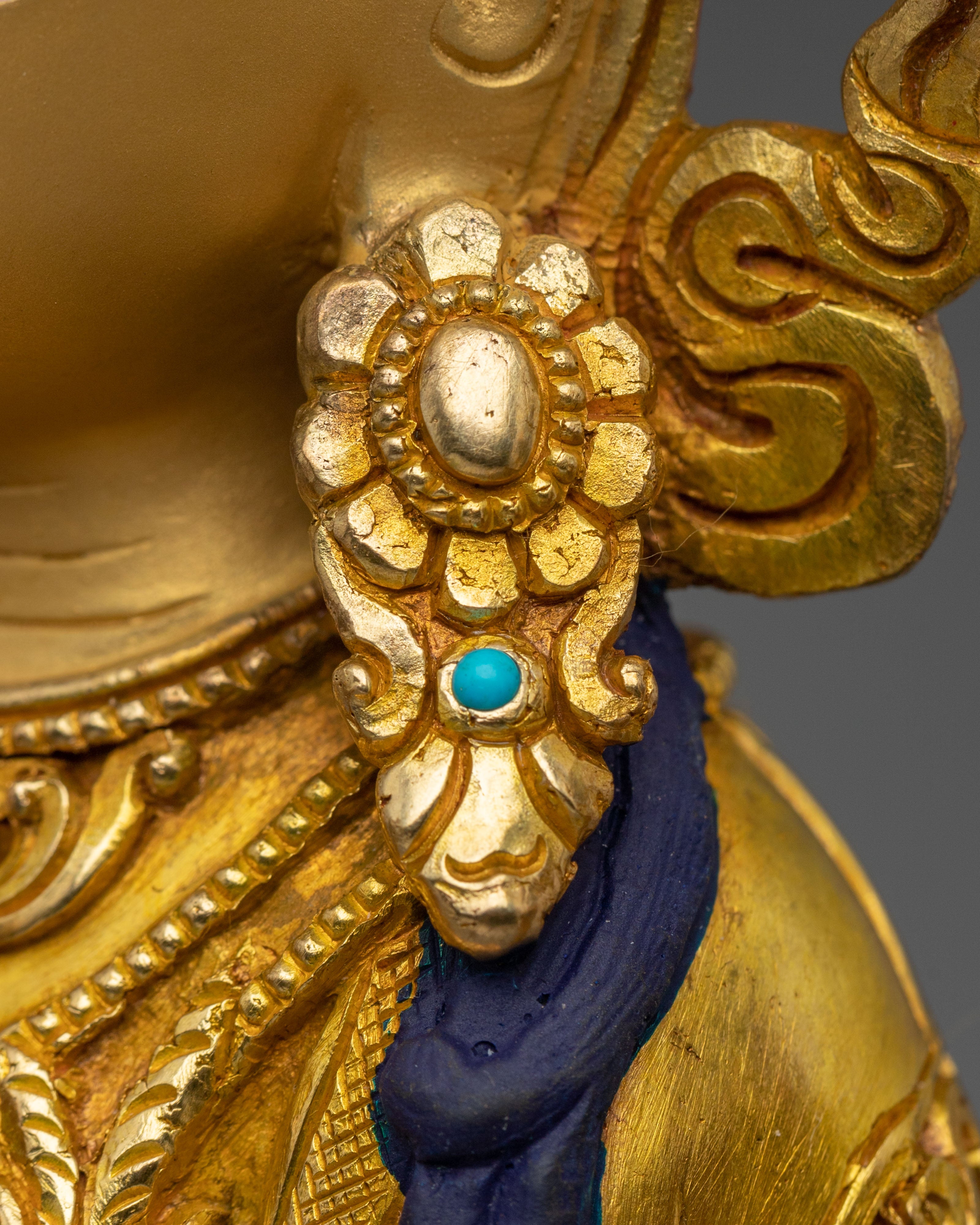 Hand Carved Four Armed Chenrezig Spiritual Sculpture