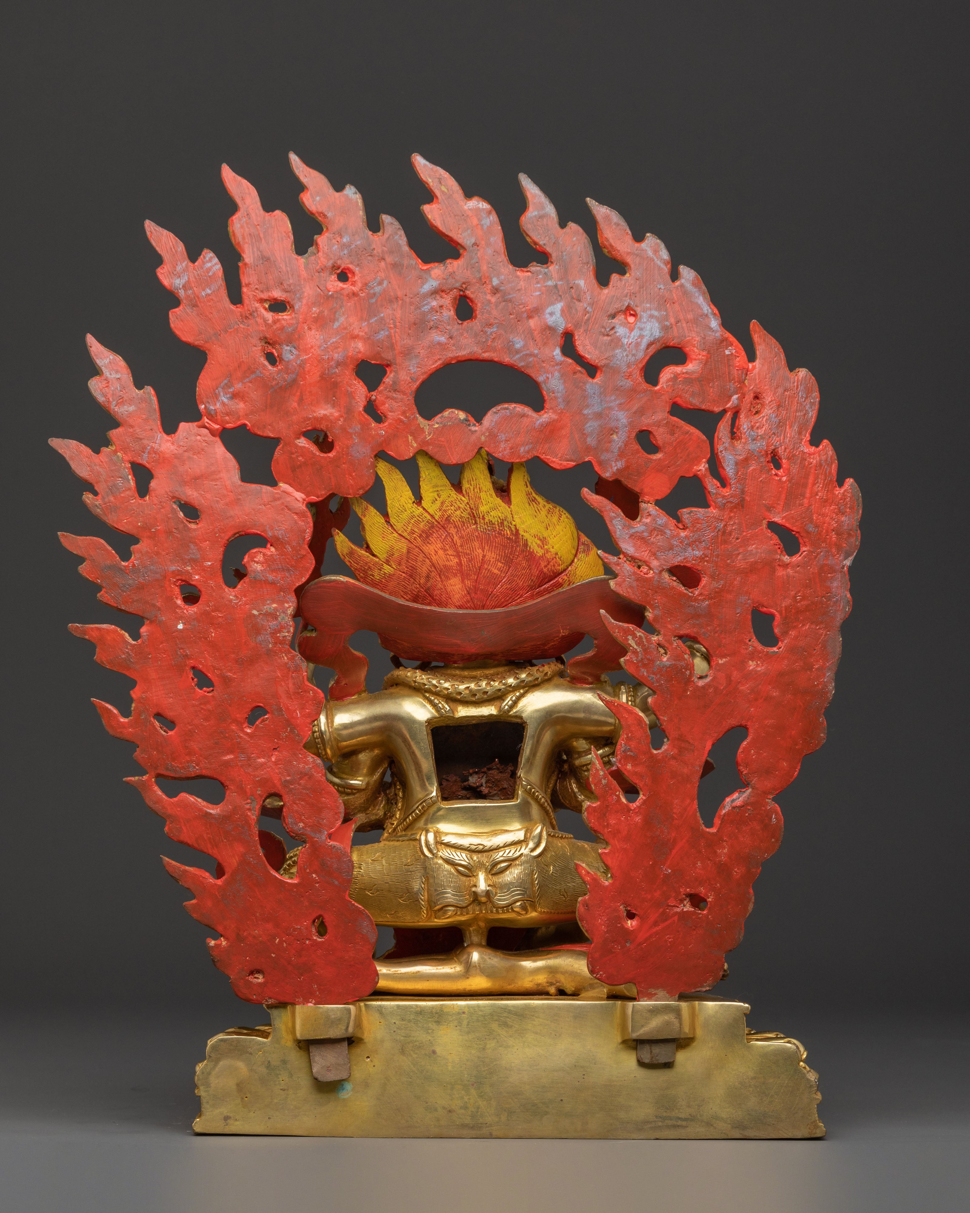 Four Armed Mahakala | Hand-Gilded Copper Statue