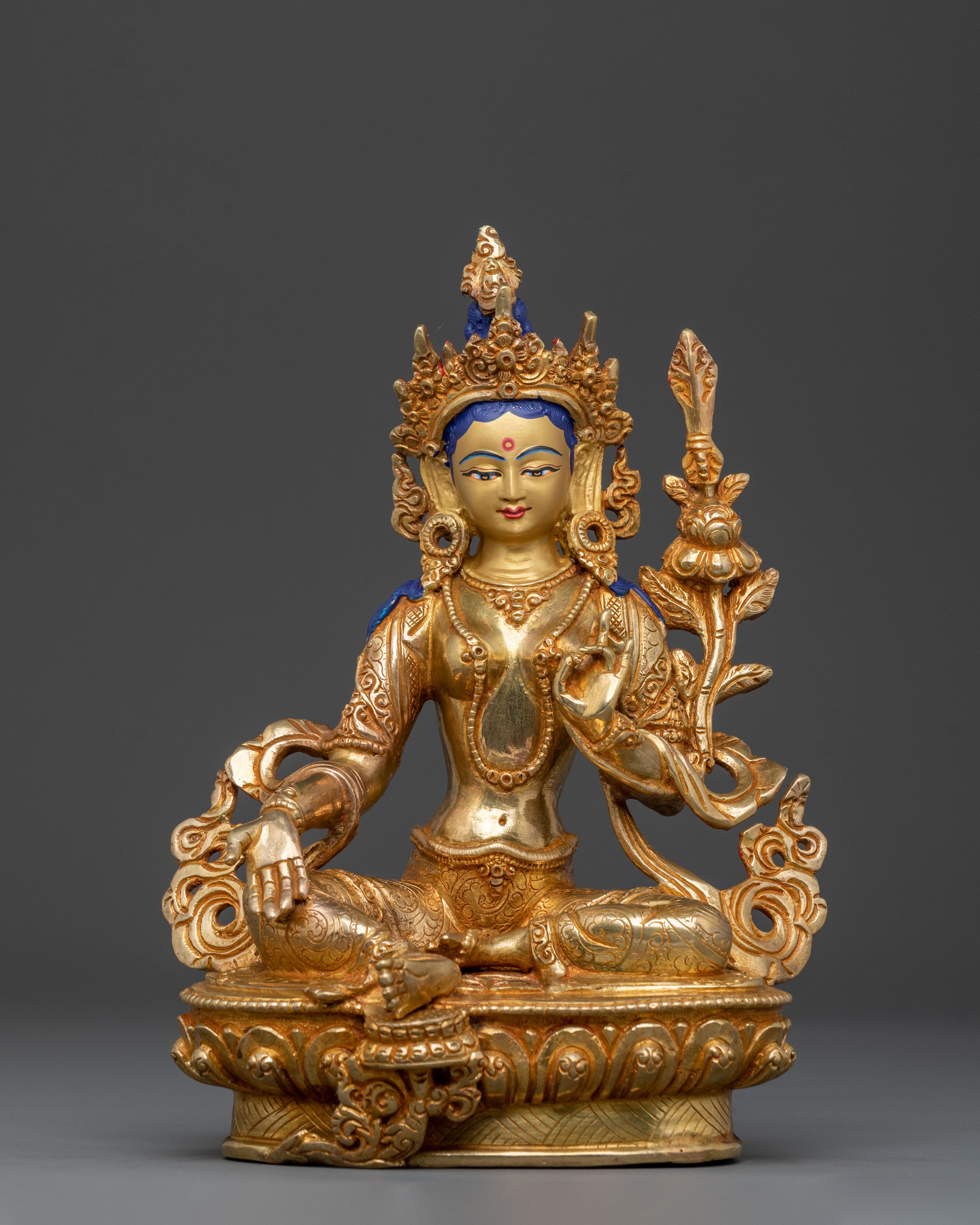 21 Tara: Handcrafted 24K Gold Gilded Statue Set