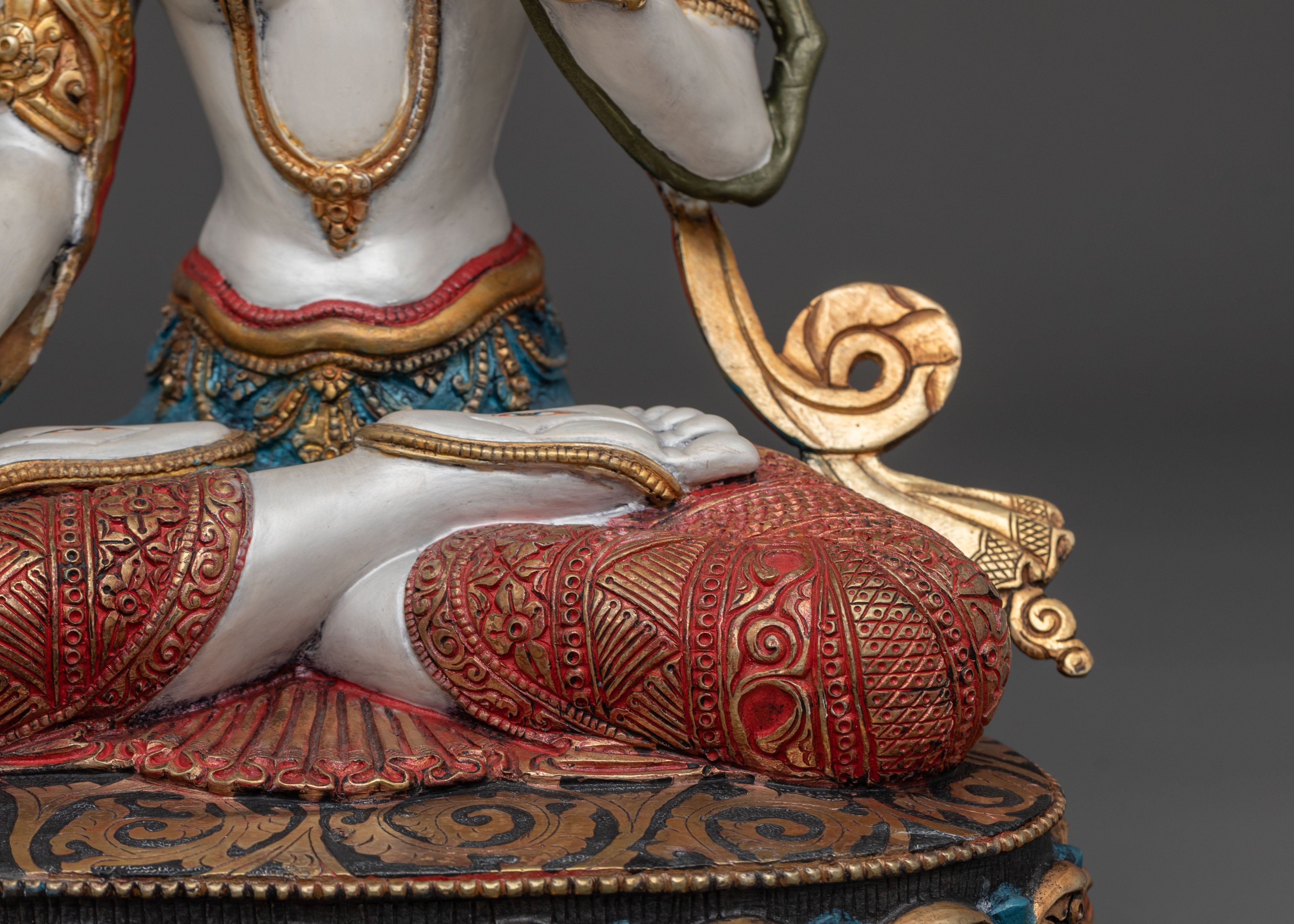 White Tara Wisdom Sculpture | Tibetan Goddess