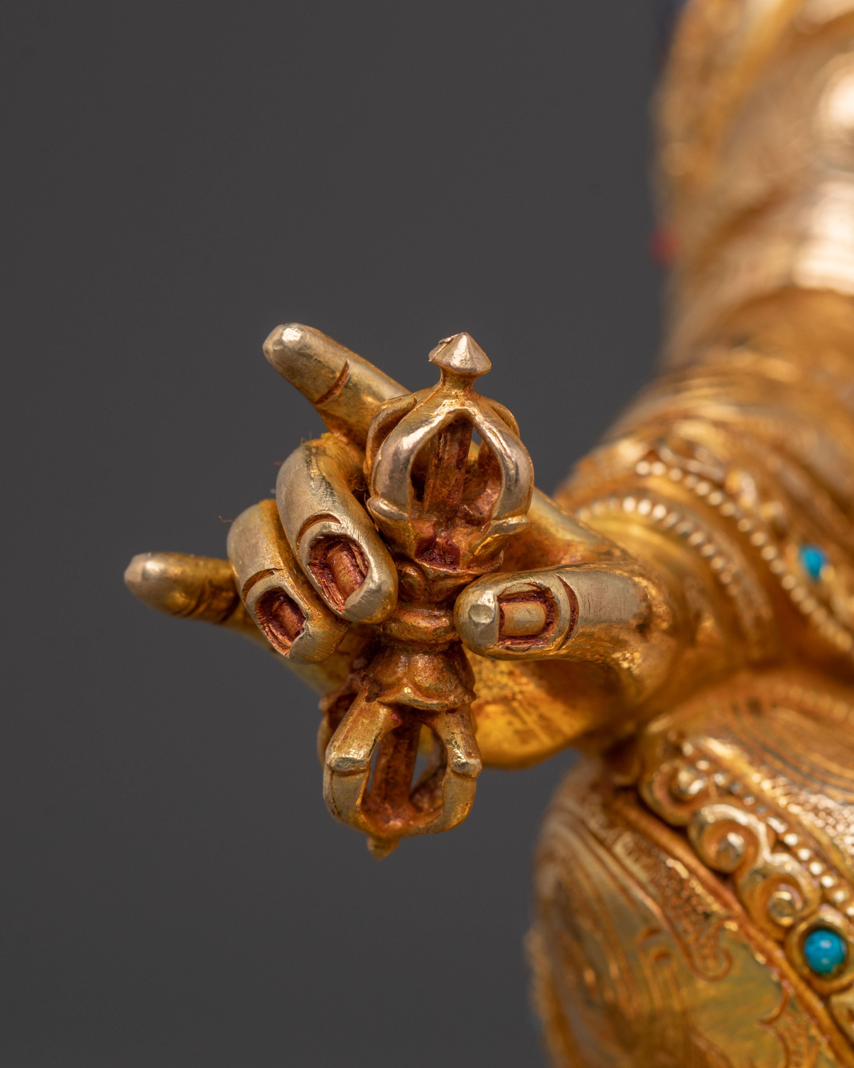 Guru Rinpoche: 24K Gold Gilded Spiritual Figure
