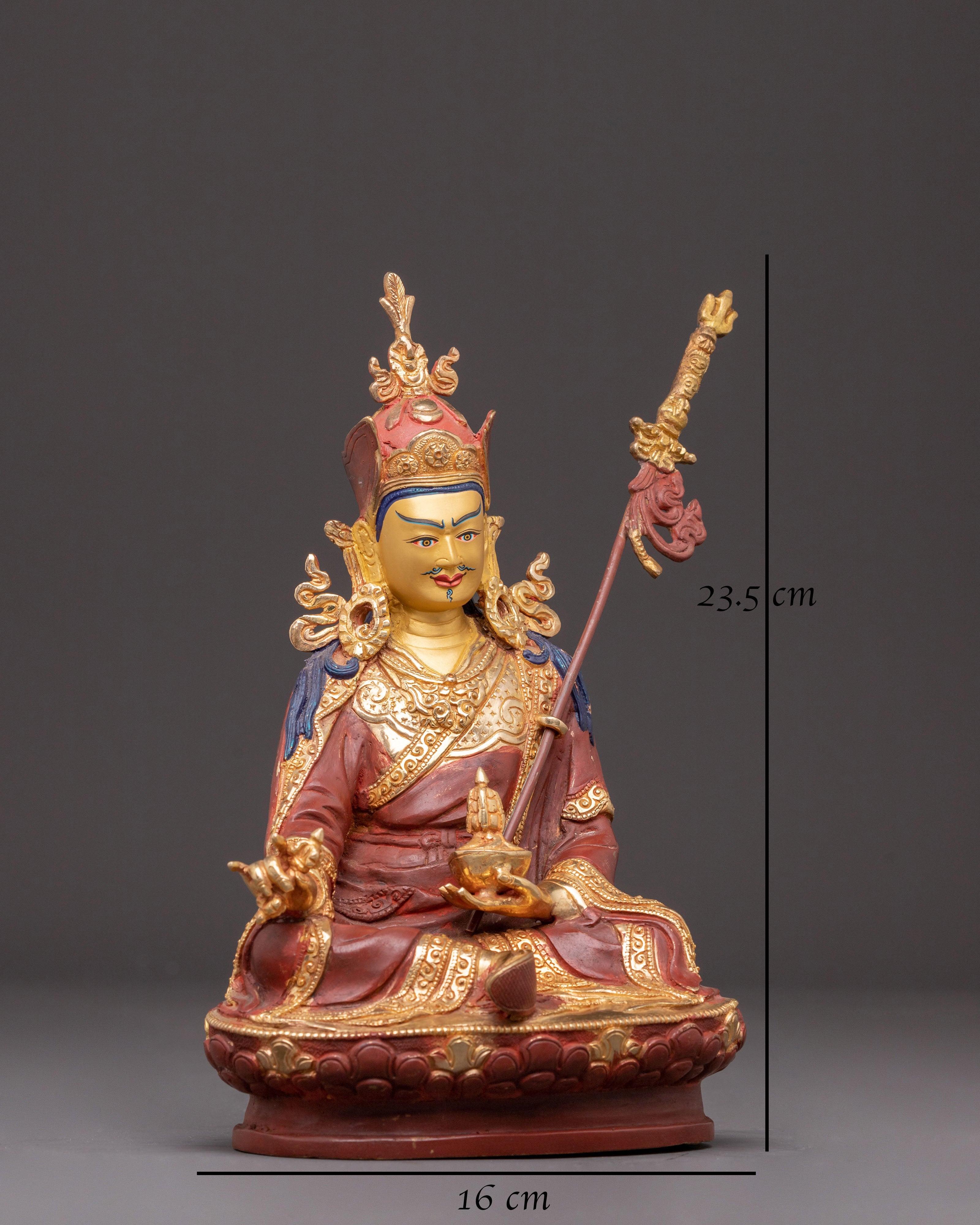 Handcrafted Guru Rinpoche Copper Sculpture | Spiritual Statue