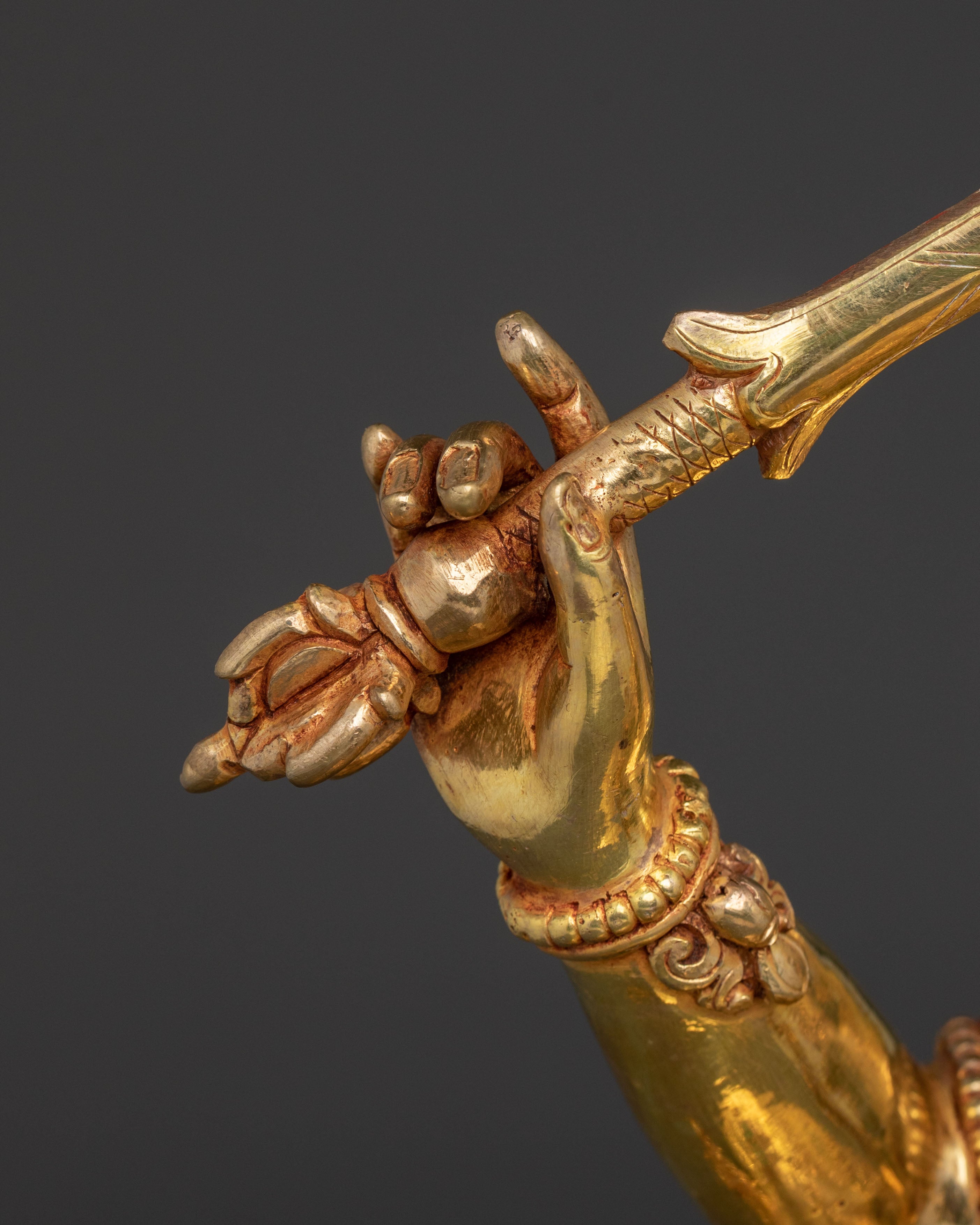 Manjushri Statue | Wisdom Figurine with Copper Body