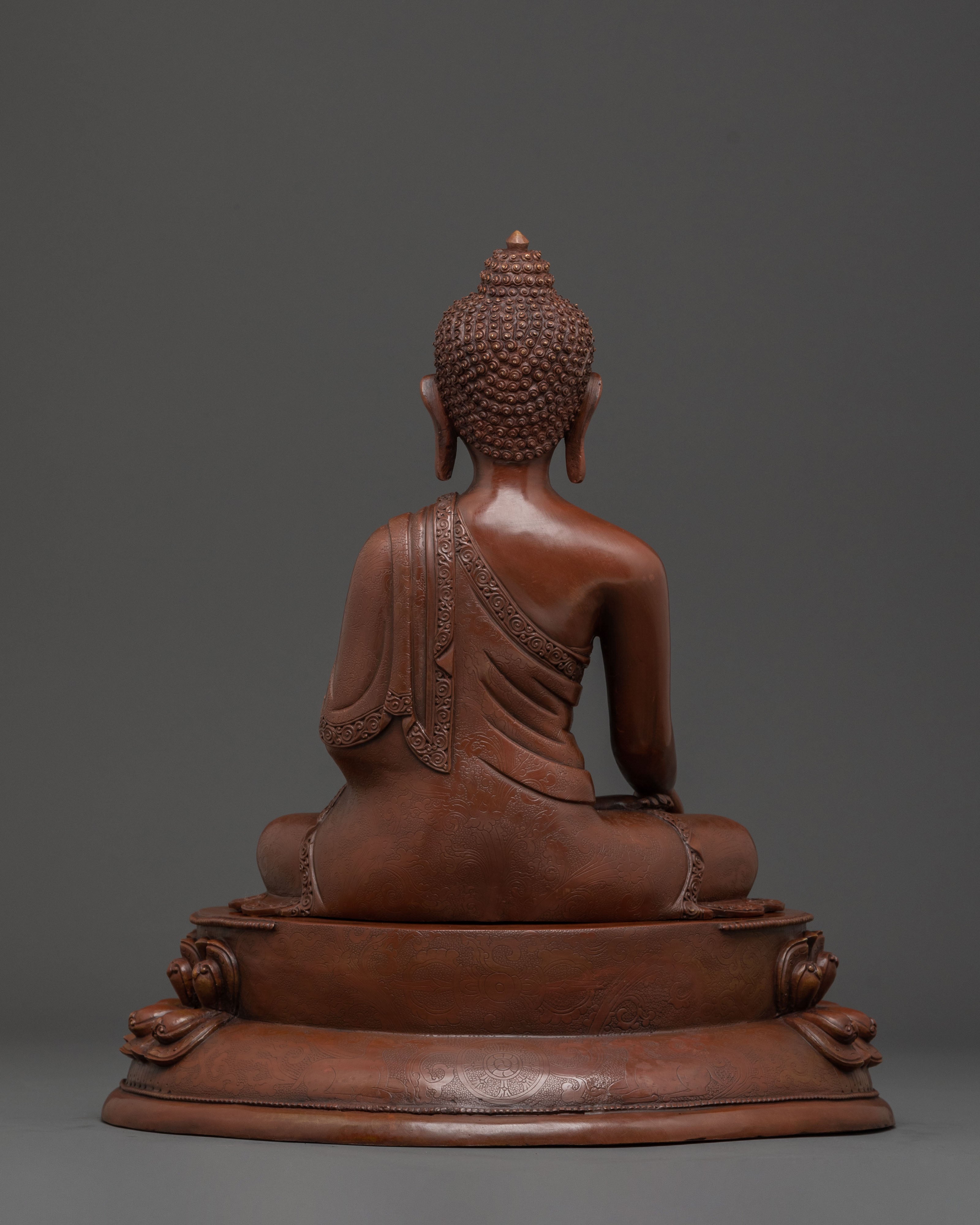 Shakyamuni Buddha Oxidized Copper Statue | Altar Decor