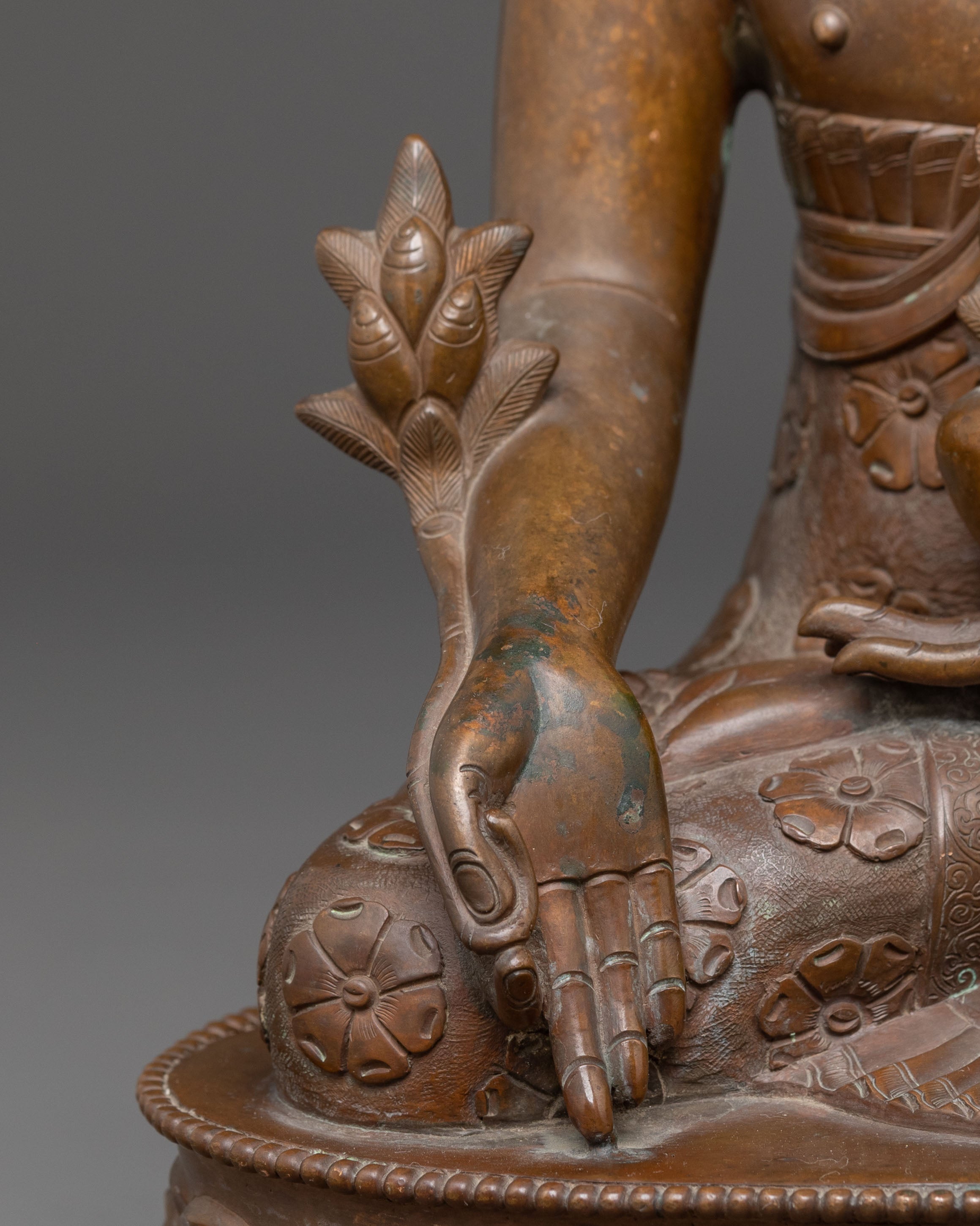 Handcrafted Medicine Buddha Oxidized Statue | Spiritual Decor