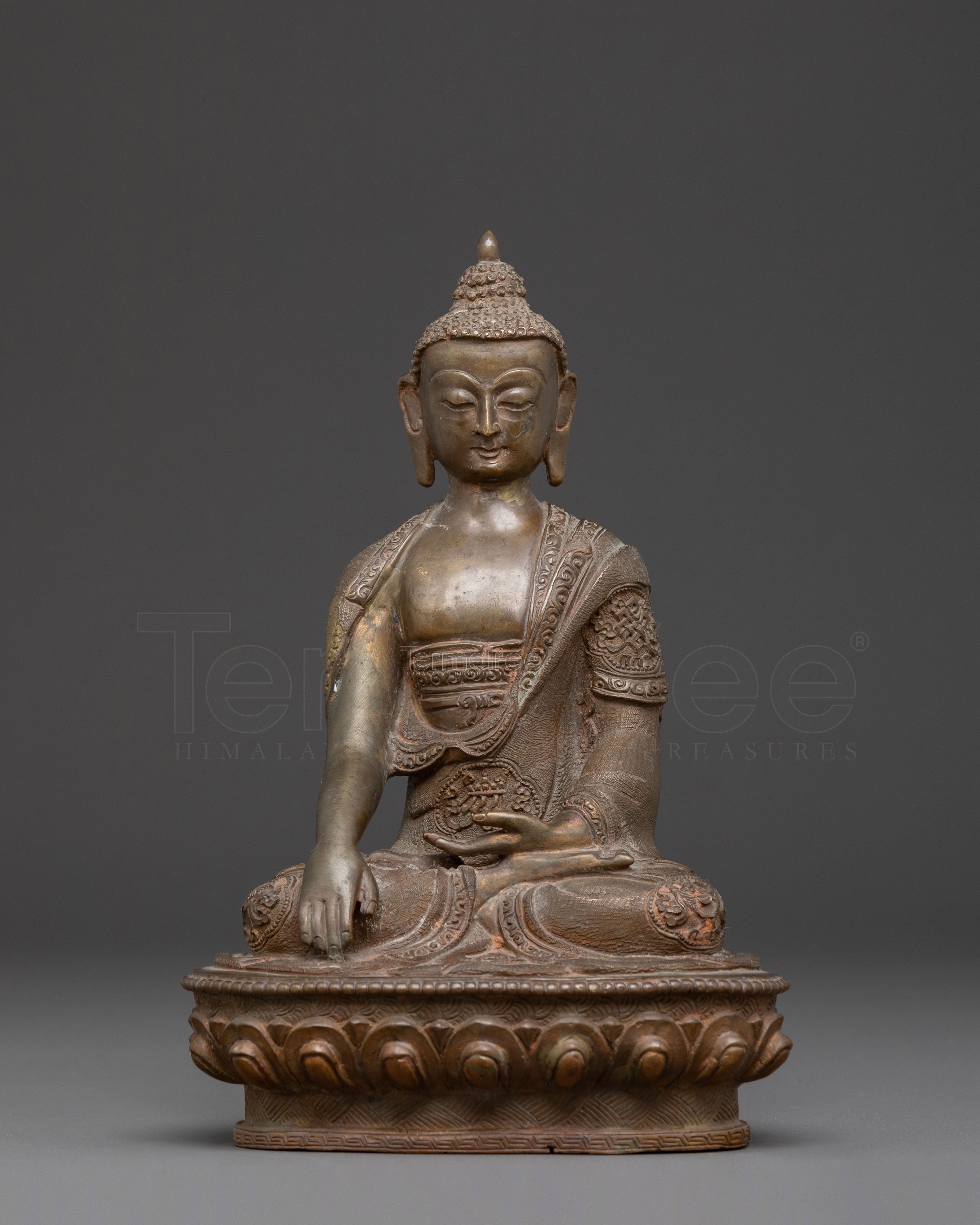 Handcrafted Gautam Buddha Oxidized Copper Statue – Antique Finish