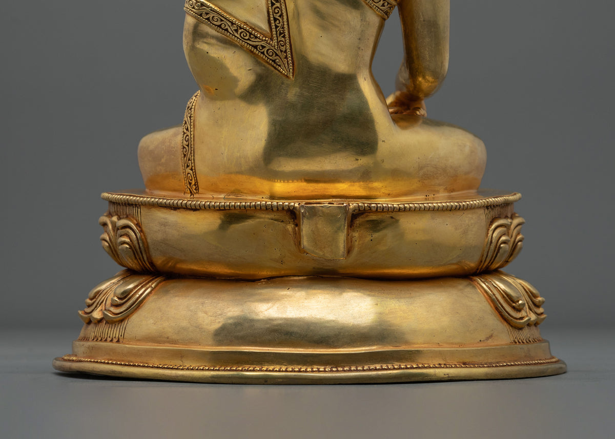 Shakyamuni Buddha Copper Statue | 24k Gold Gilded Figurine
