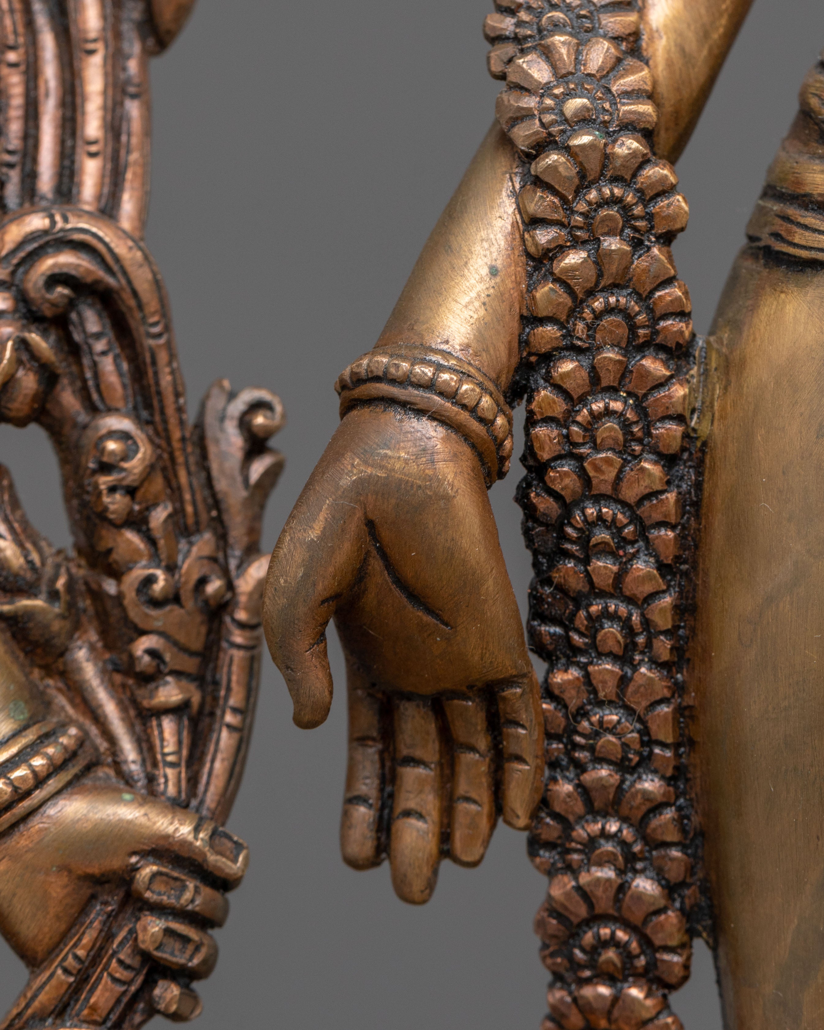 Handmade Lokeshwor Statue Set | Oxidized Copper