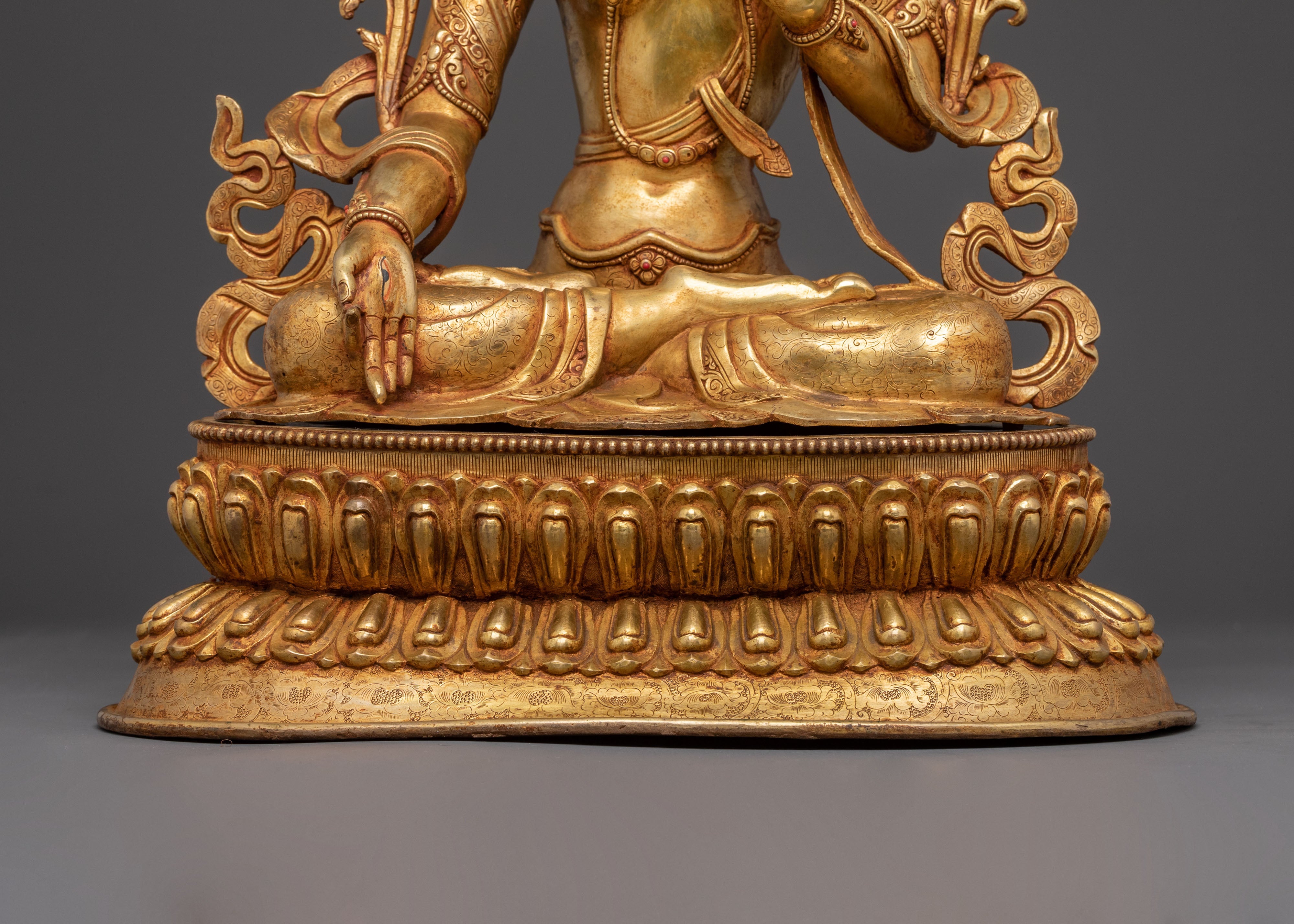 Handcrafted White Tara Blessing Statue – Radiant Copper Artistry