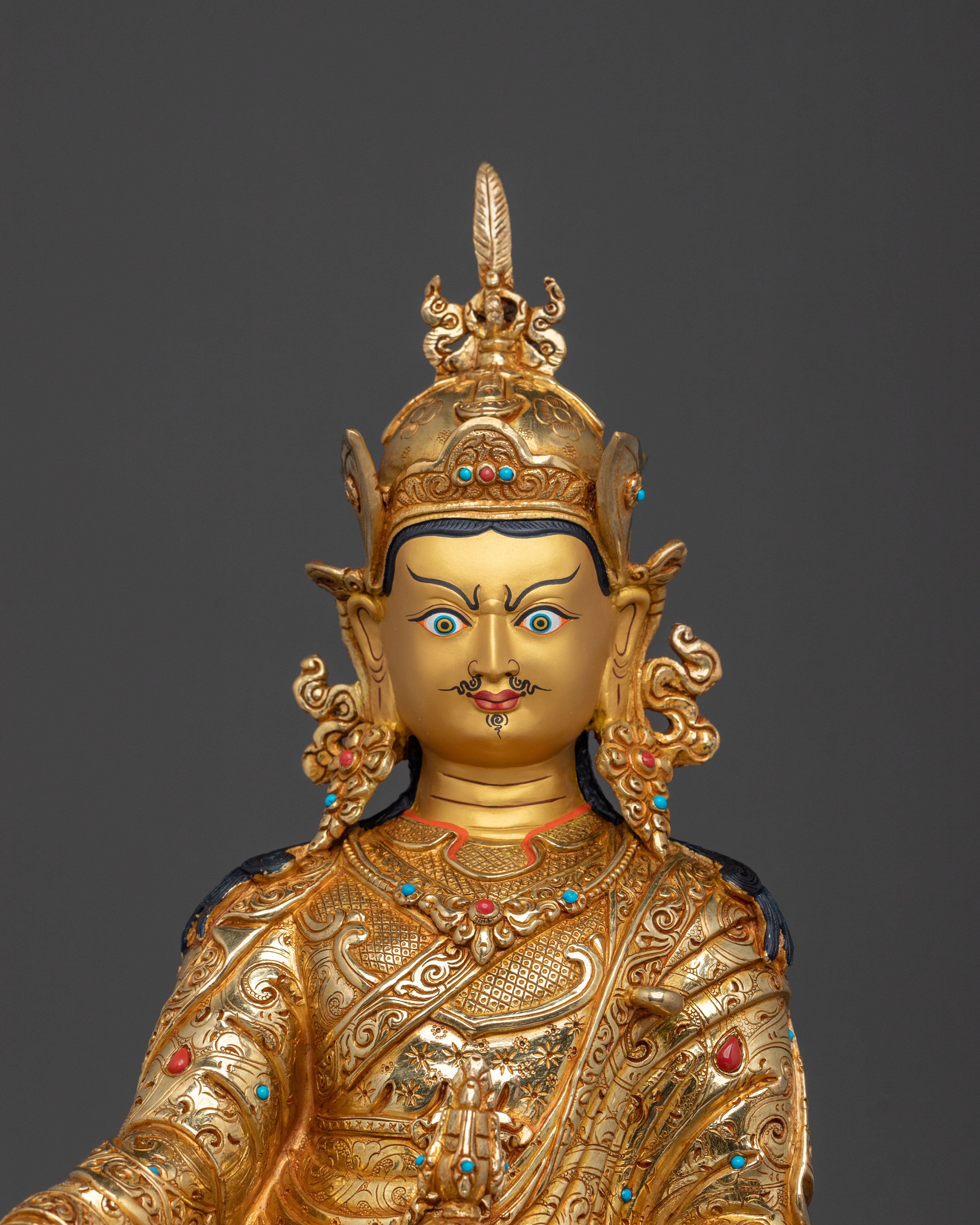 Guru Rinpoche Meditation Statue | Handcrafted Copper Altar Decor