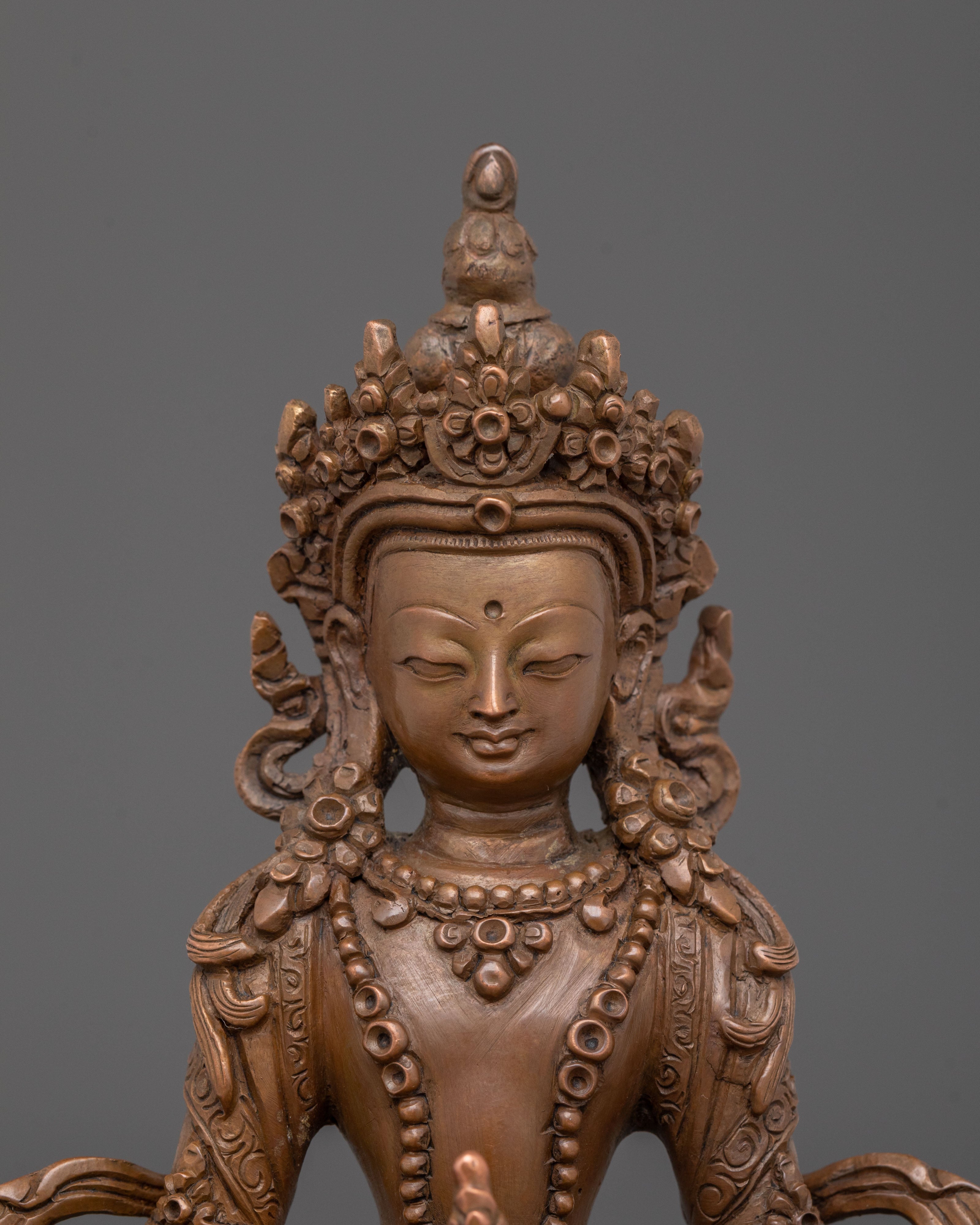 Hand-Carved Amitayus Sculpture | Long Life Buddha