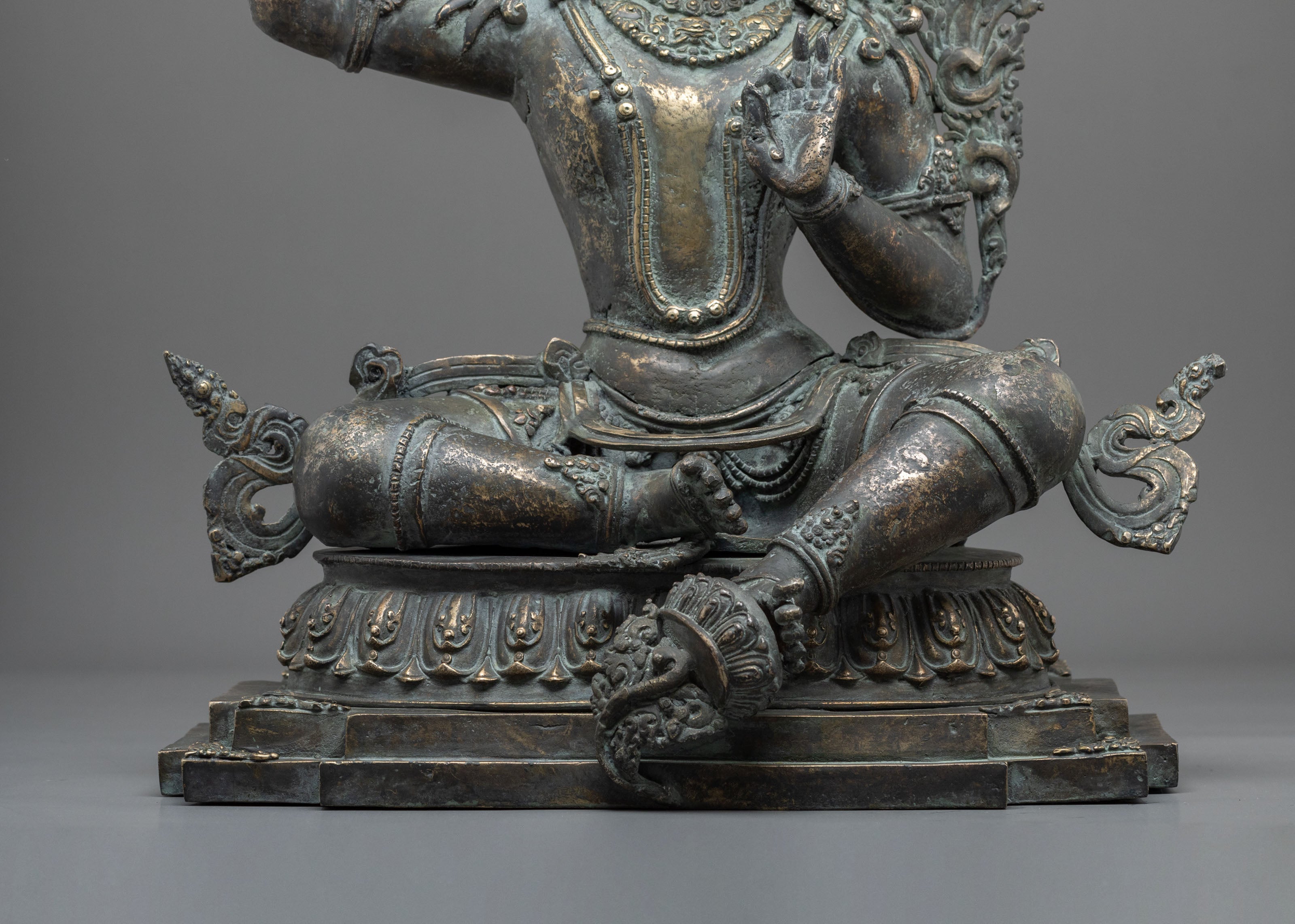 Handmade Manjughoṣa Statue | Sacred Antique Finish