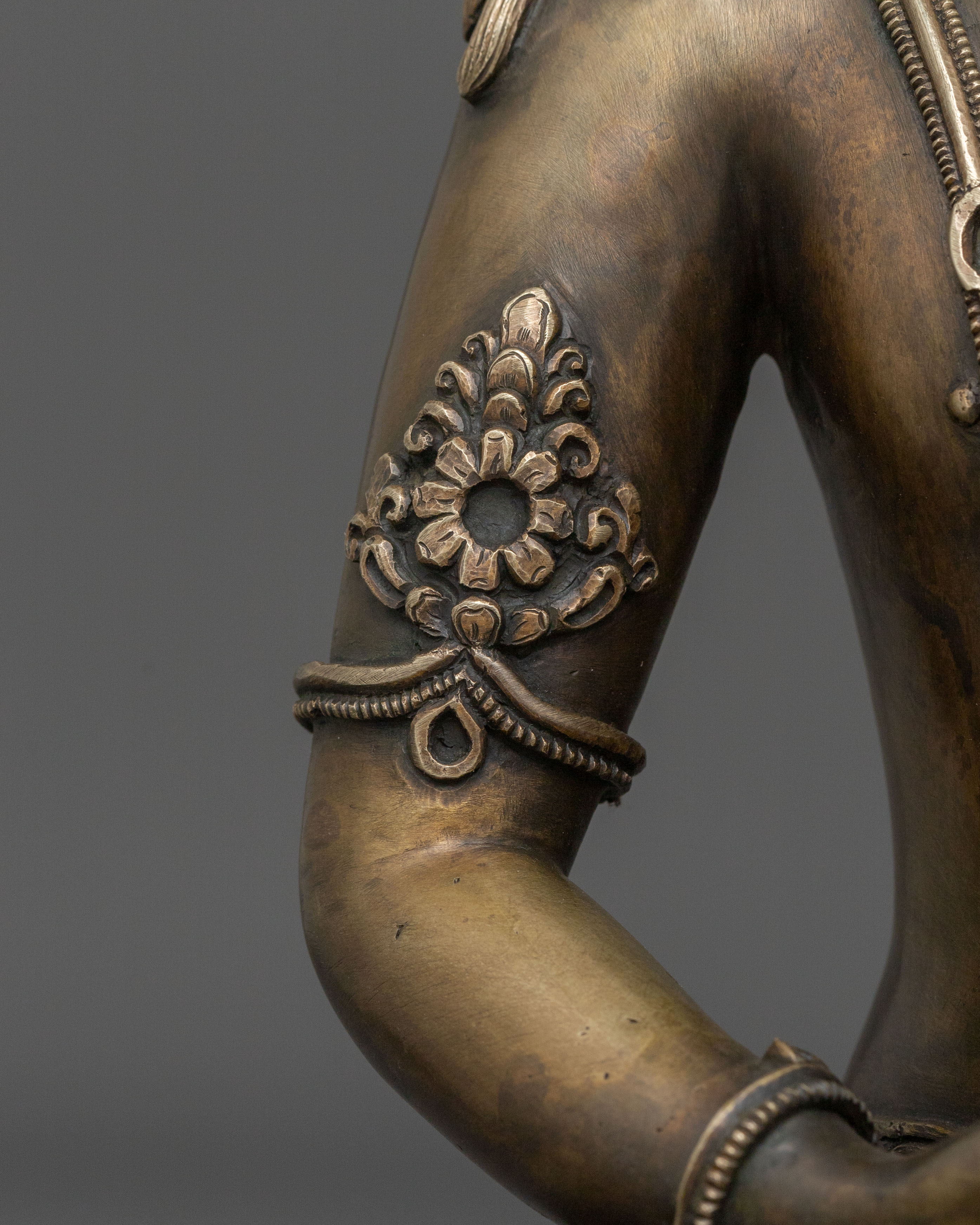 Crown Amitabha Buddha Sacred Sculpture in Bronze