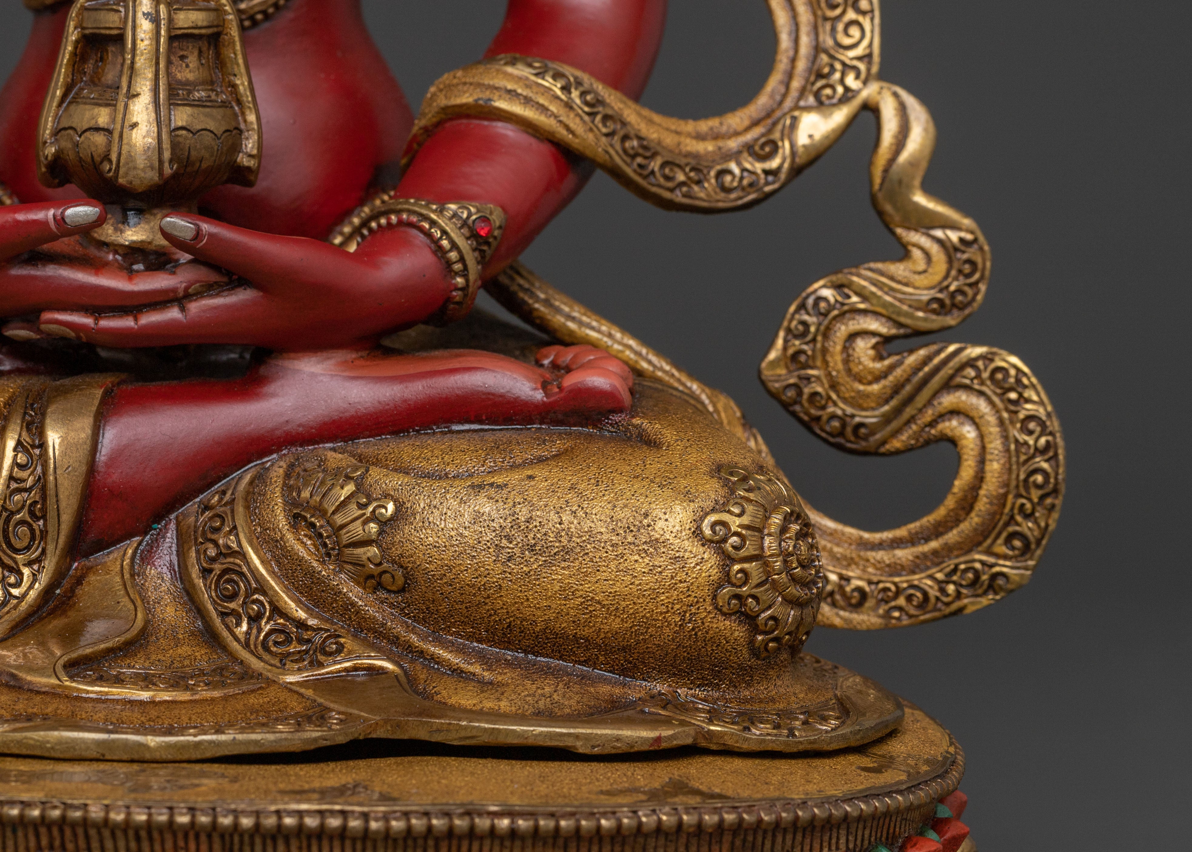 Amitayus Spiritual Statue | 24K Gold Gilded Buddhist Sculpture