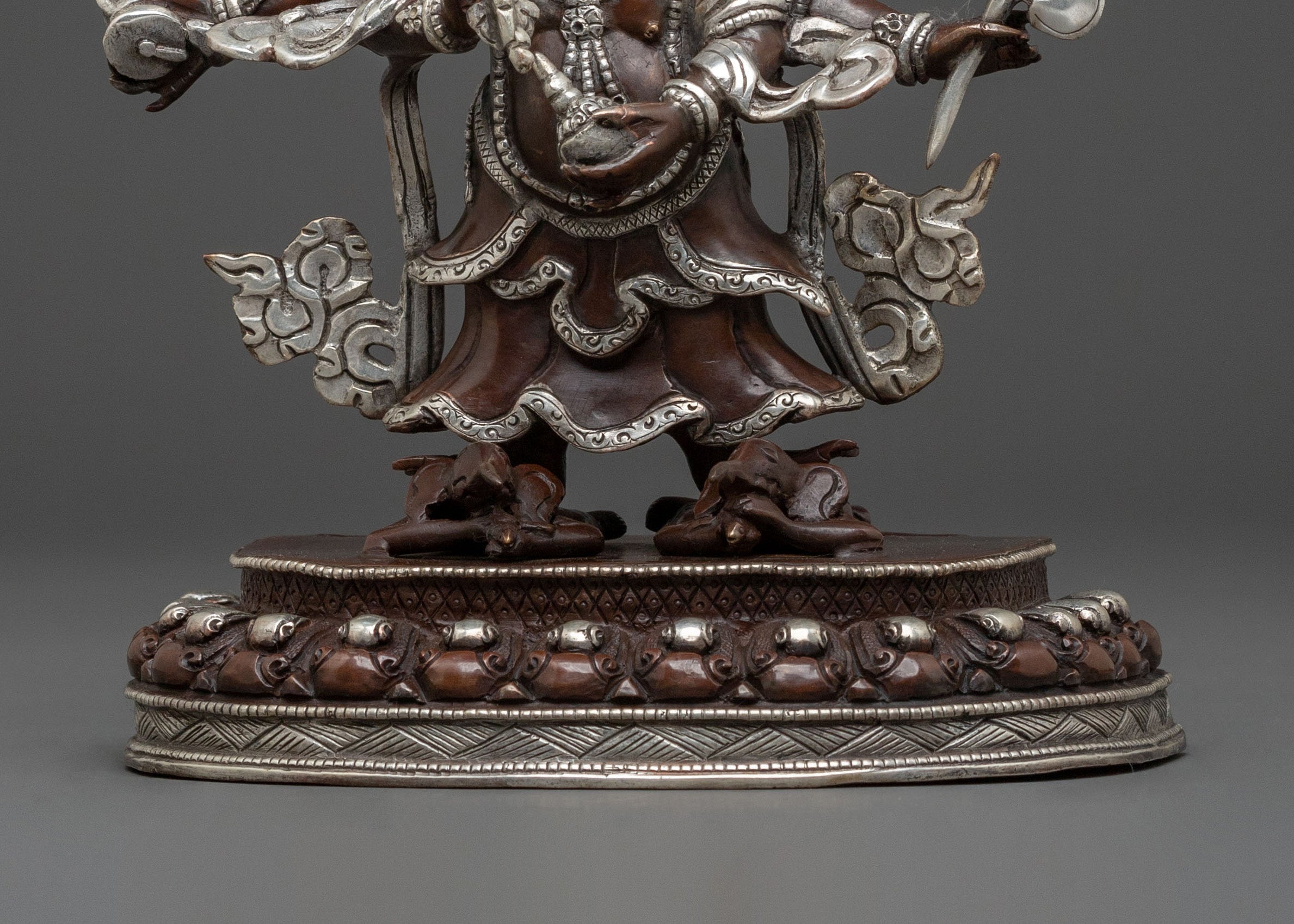 White Mahakala Sacred Statue | Protector Figure