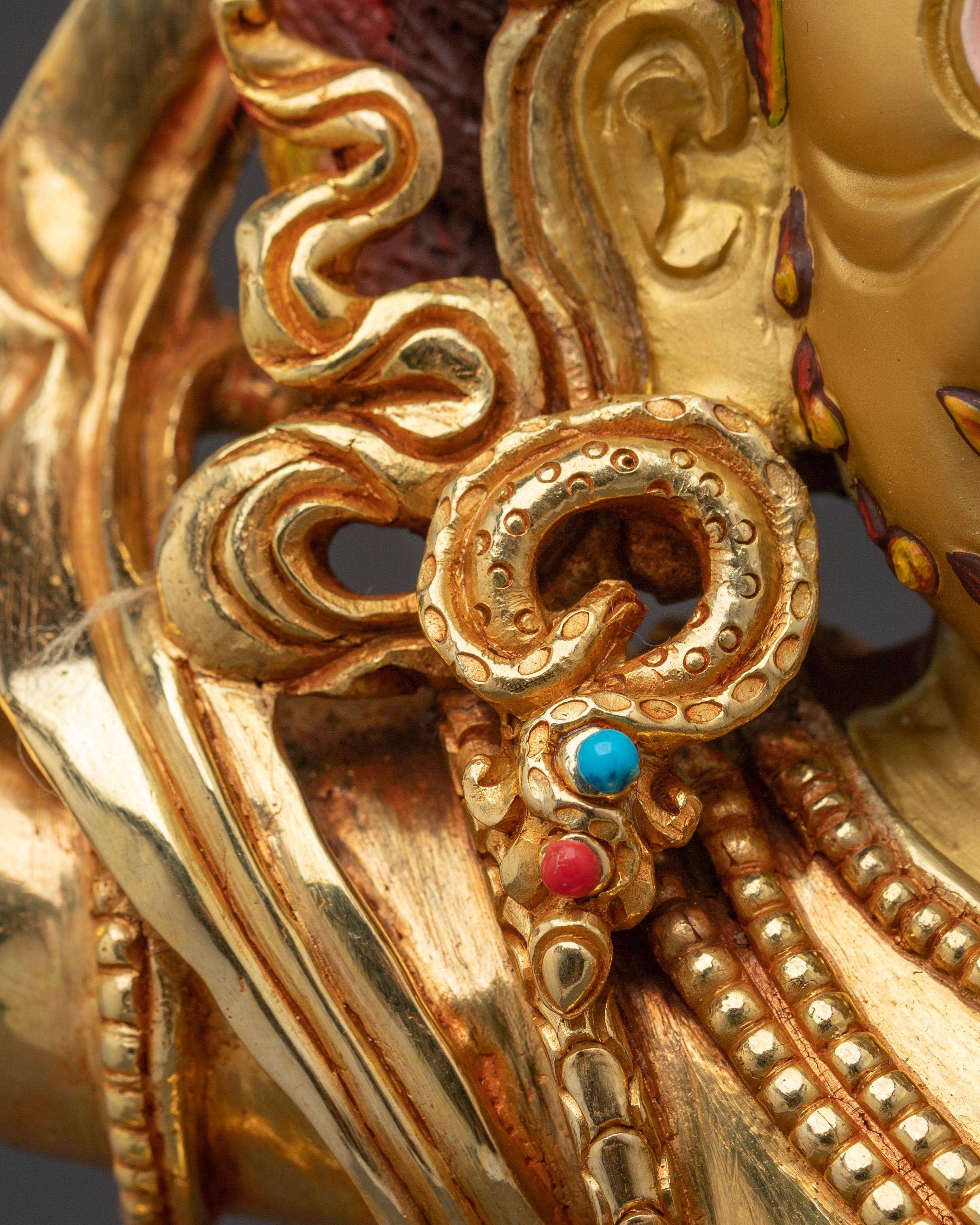 Sacred Statue of Vajrapani Statue: 24K Gold Gilded