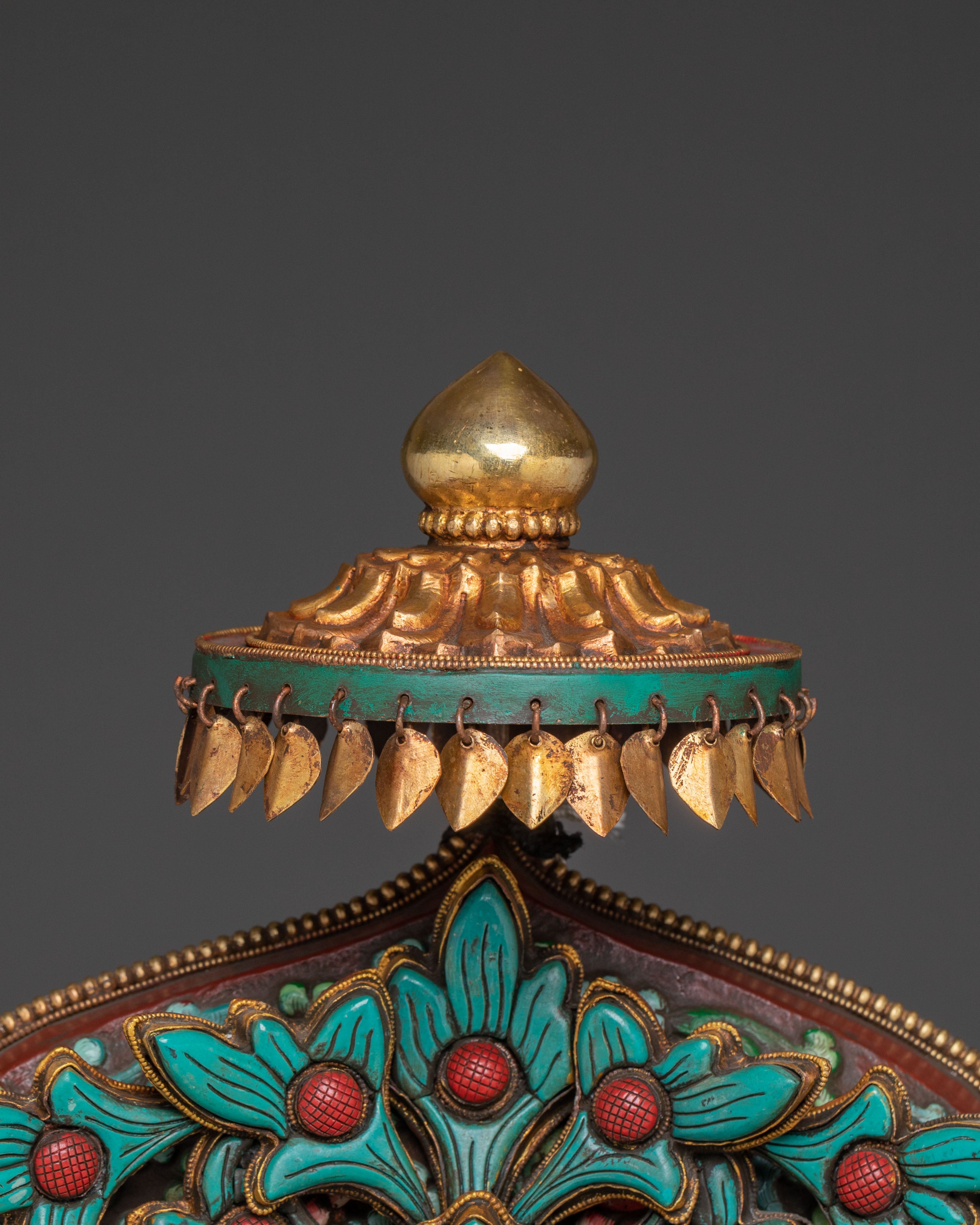 Shakya Mahakala Sacred Statue: 24K Gold Gilded Statue