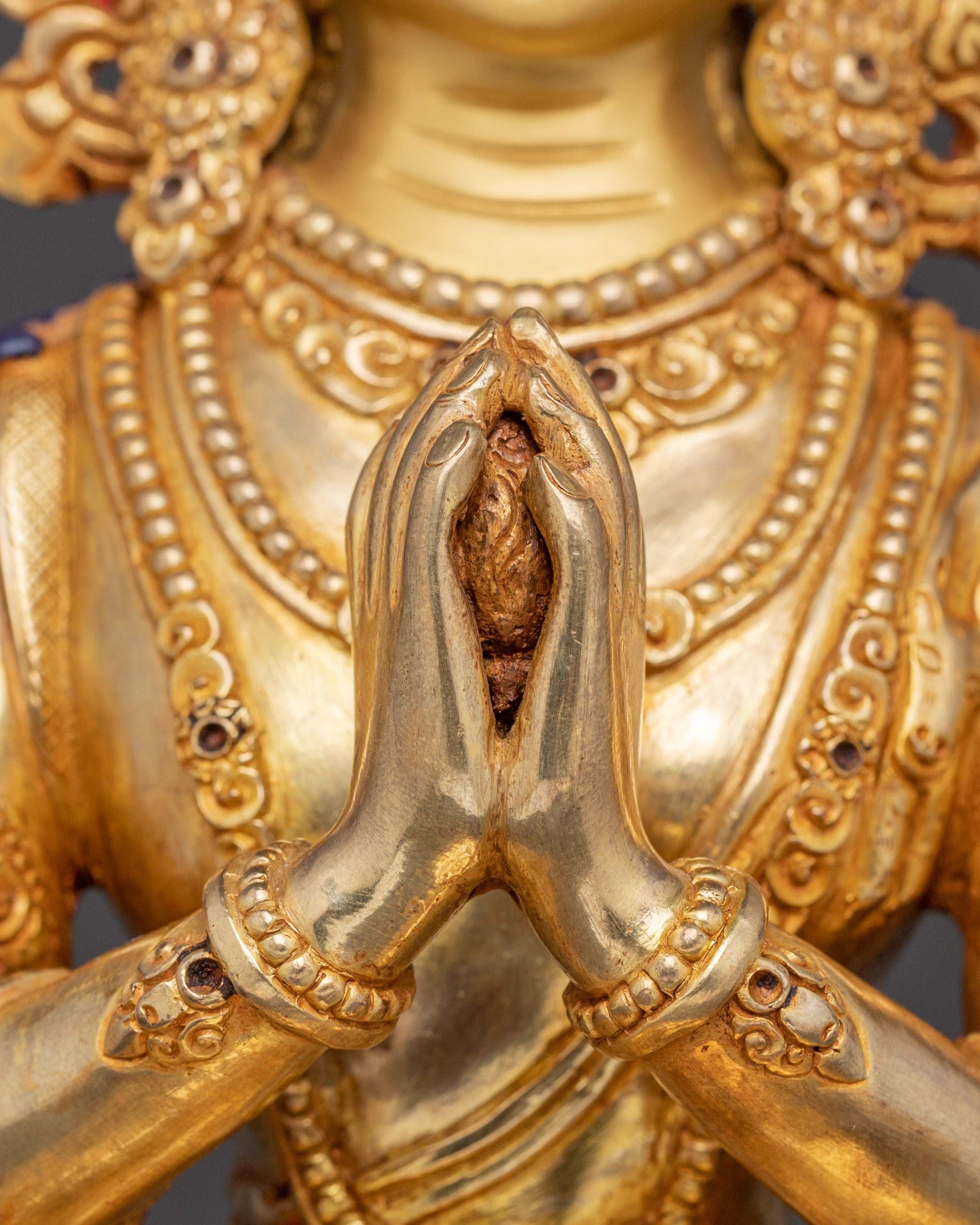 Bodhisattva Chenrezig Golden Statue | Handmade in Nepal