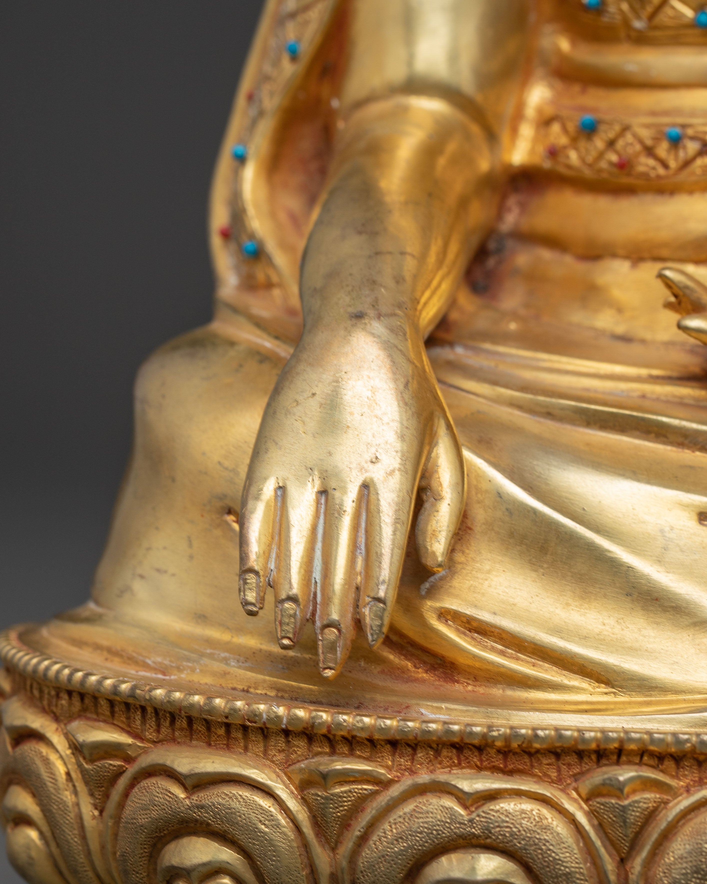 Guru Shapdum Golden Handmade Statue | Traditional Himalayan Art