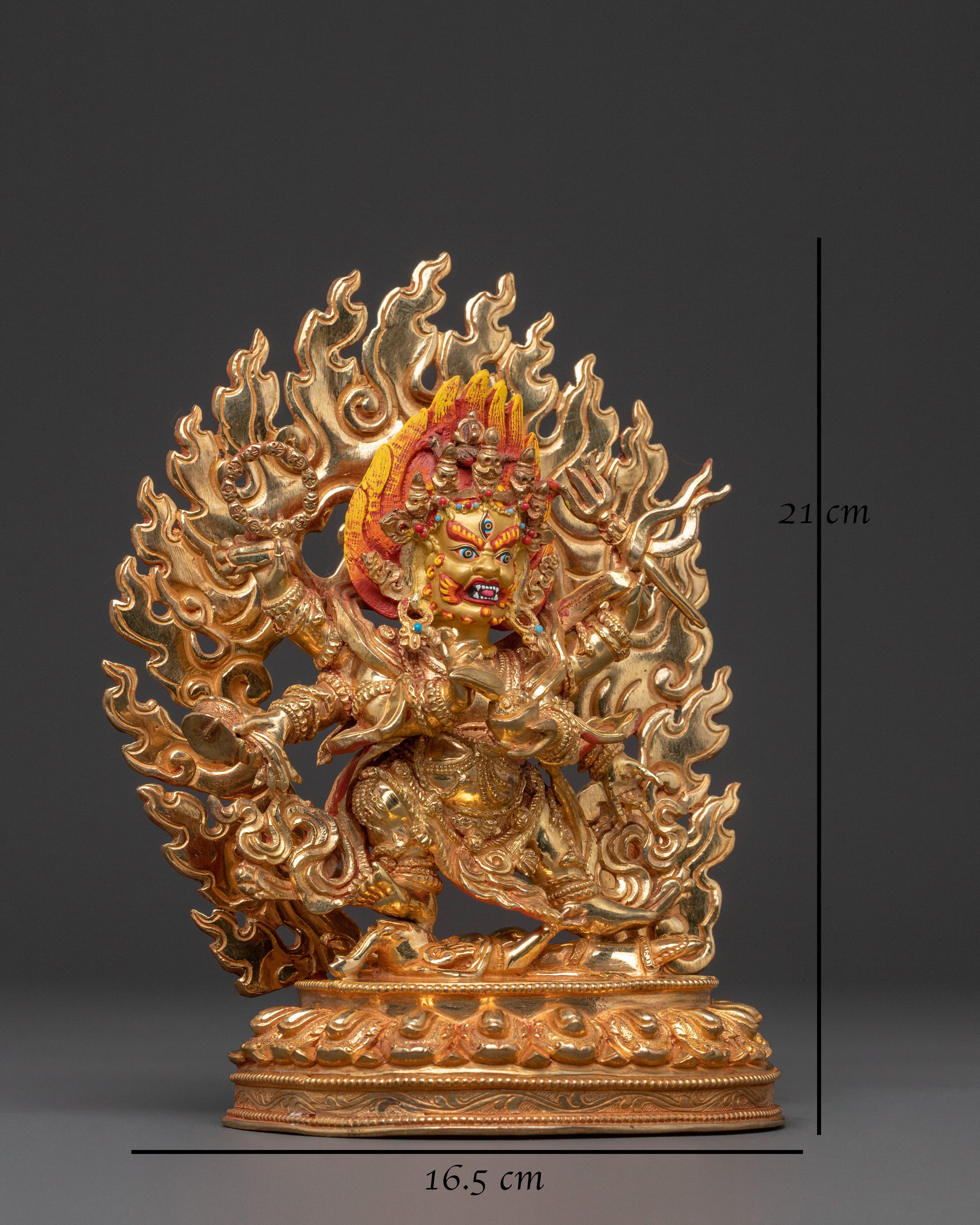 Divine Six-Armed Mahakala Statue – Fierce Protector Sculpture