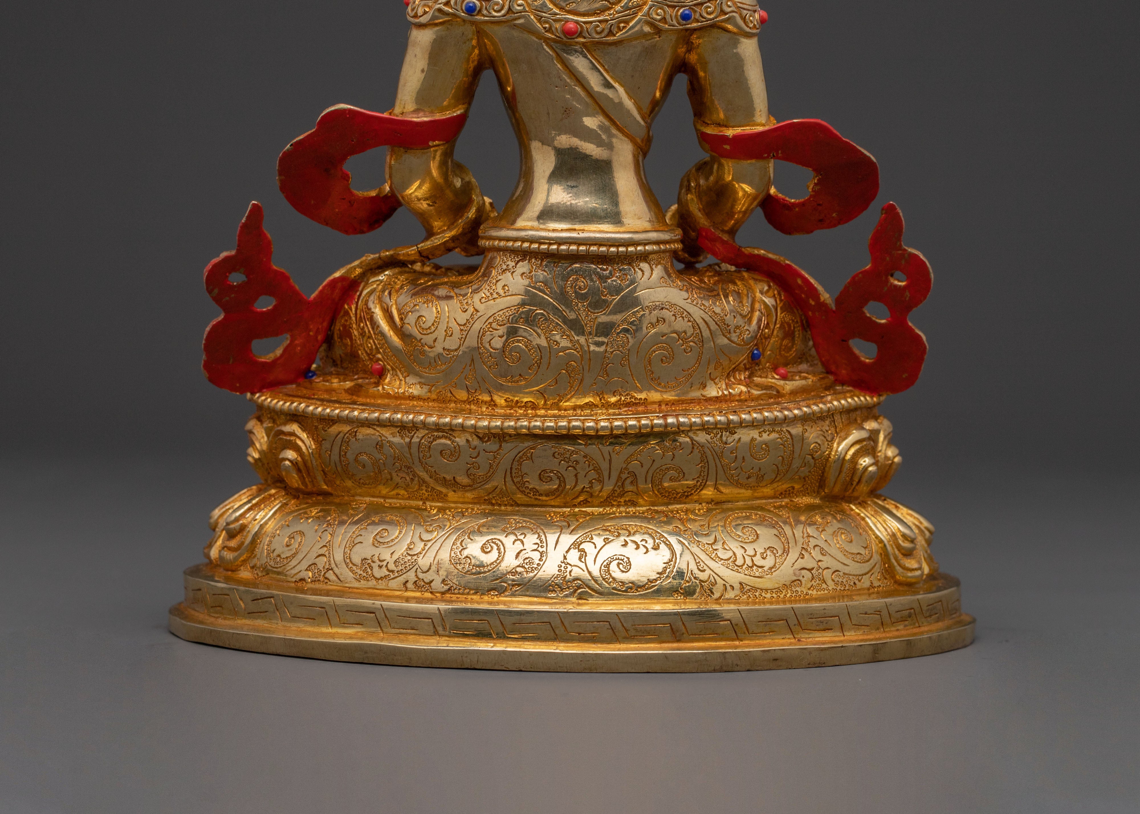 24k Gold Gilded Amitayus Spiritual Statue: Radiant Longevity