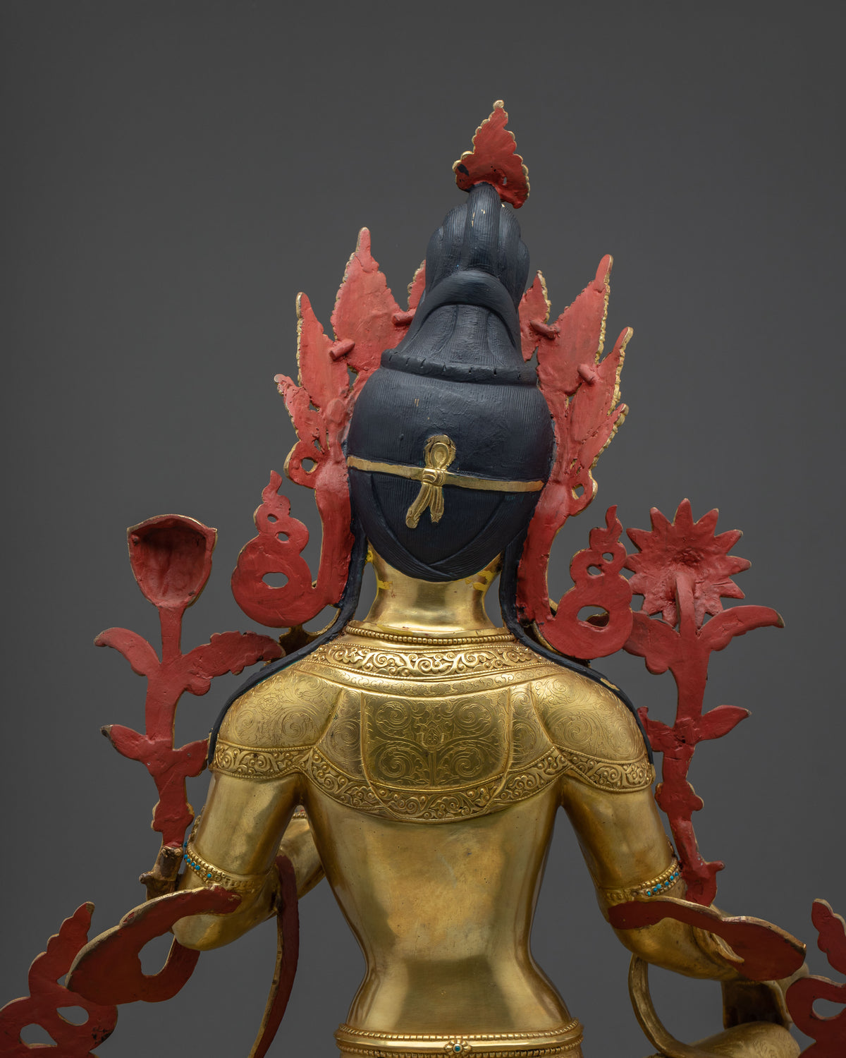 Green Tara Figurine | 67-cm Tall Golden Sculpture