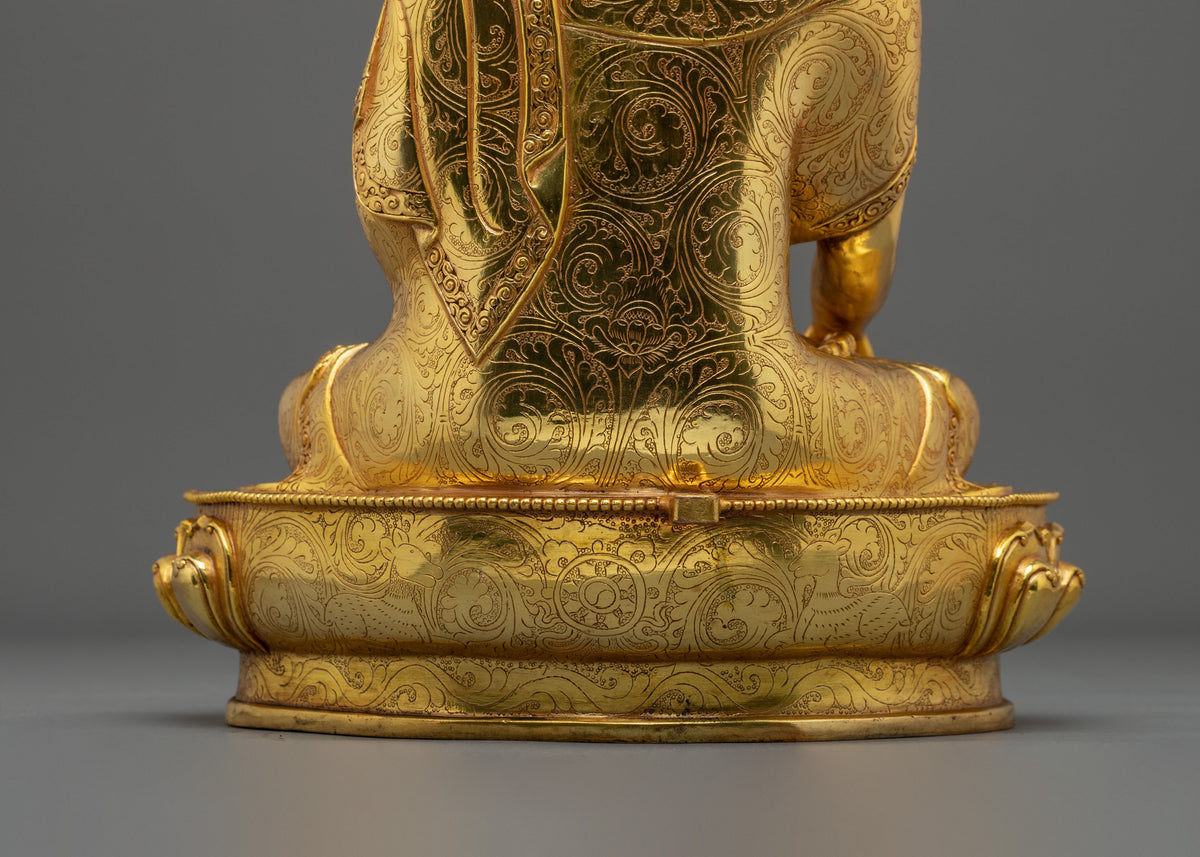 Hand-Carved Shakyamuni Buddha Sculpture of Enlightenment