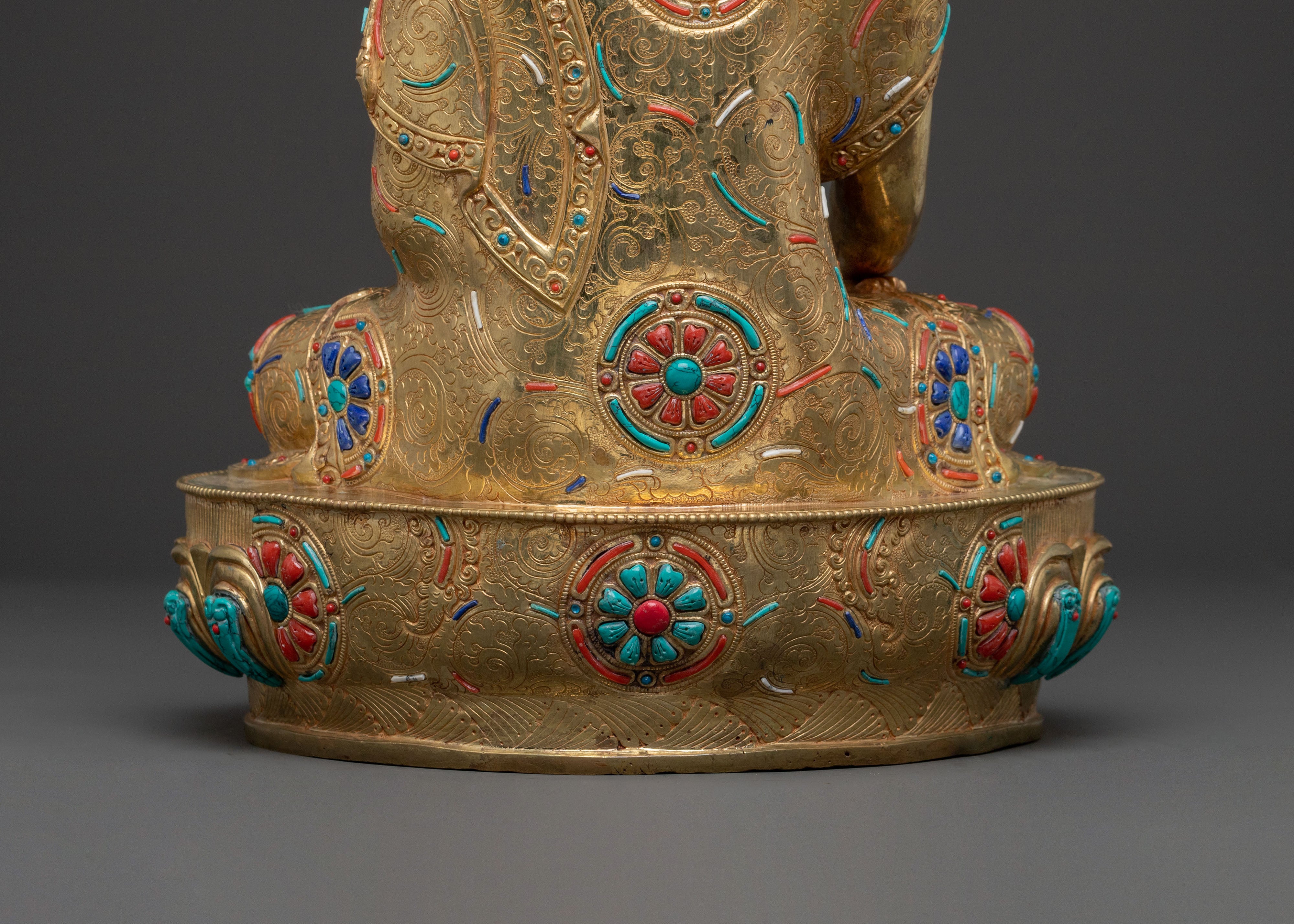Shakyamuni Buddha: 24k Gold Gilded Figurine