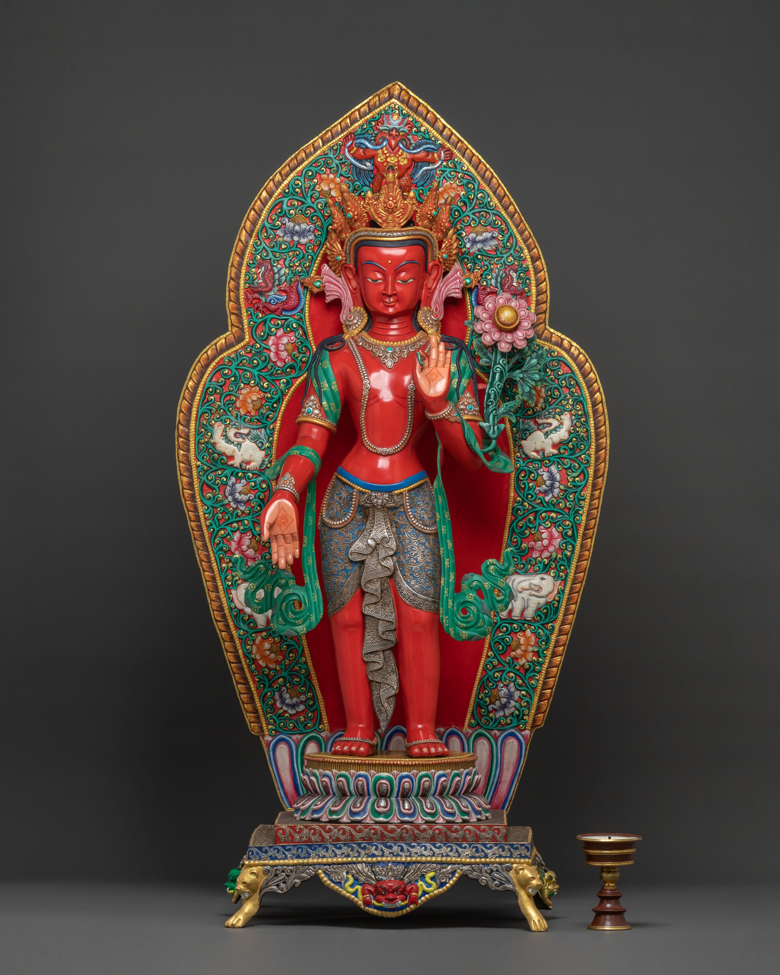 Monumental Standing Lokeshwor Alter Statue | Tibetan Buddhist Compassion Deity
