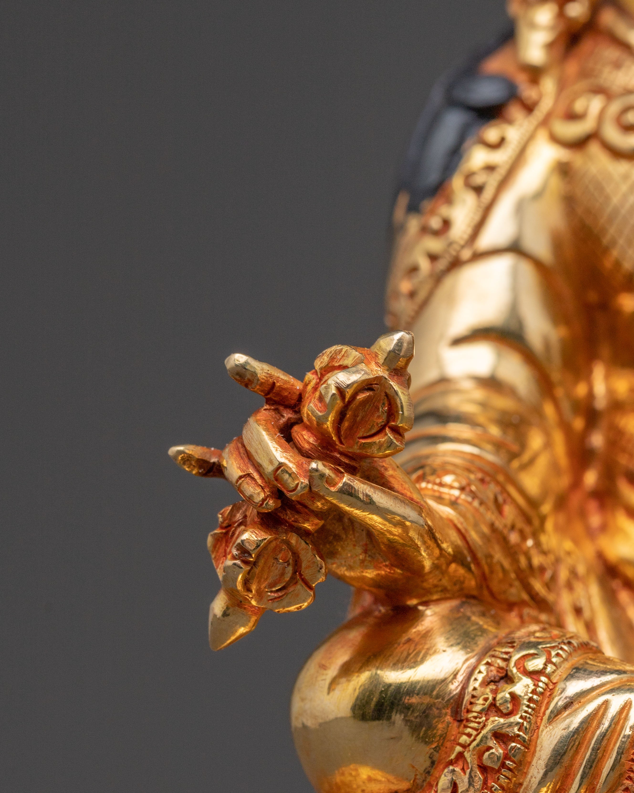 Guru Rinpoche Copper Figurine - Gilded Serenity