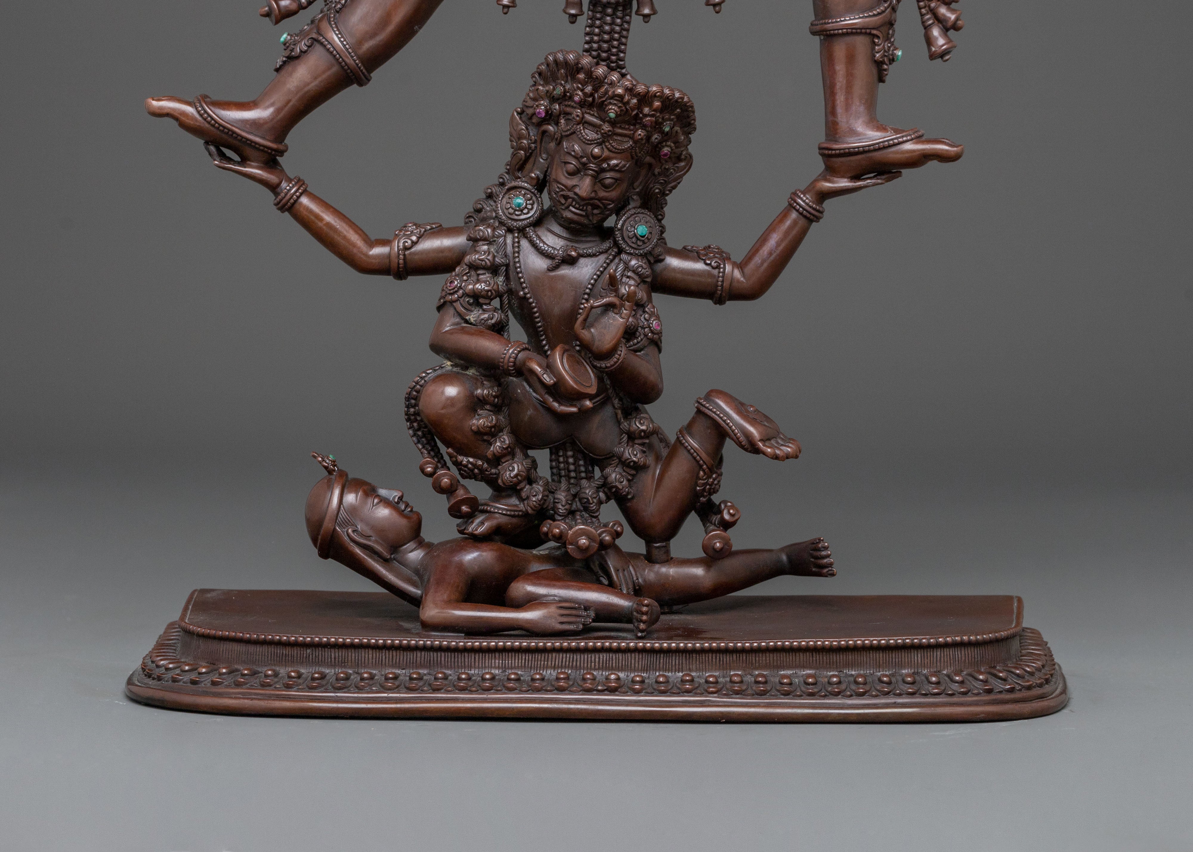 Goddess Siddhi Laxmi: Oxidized Copper Figurine