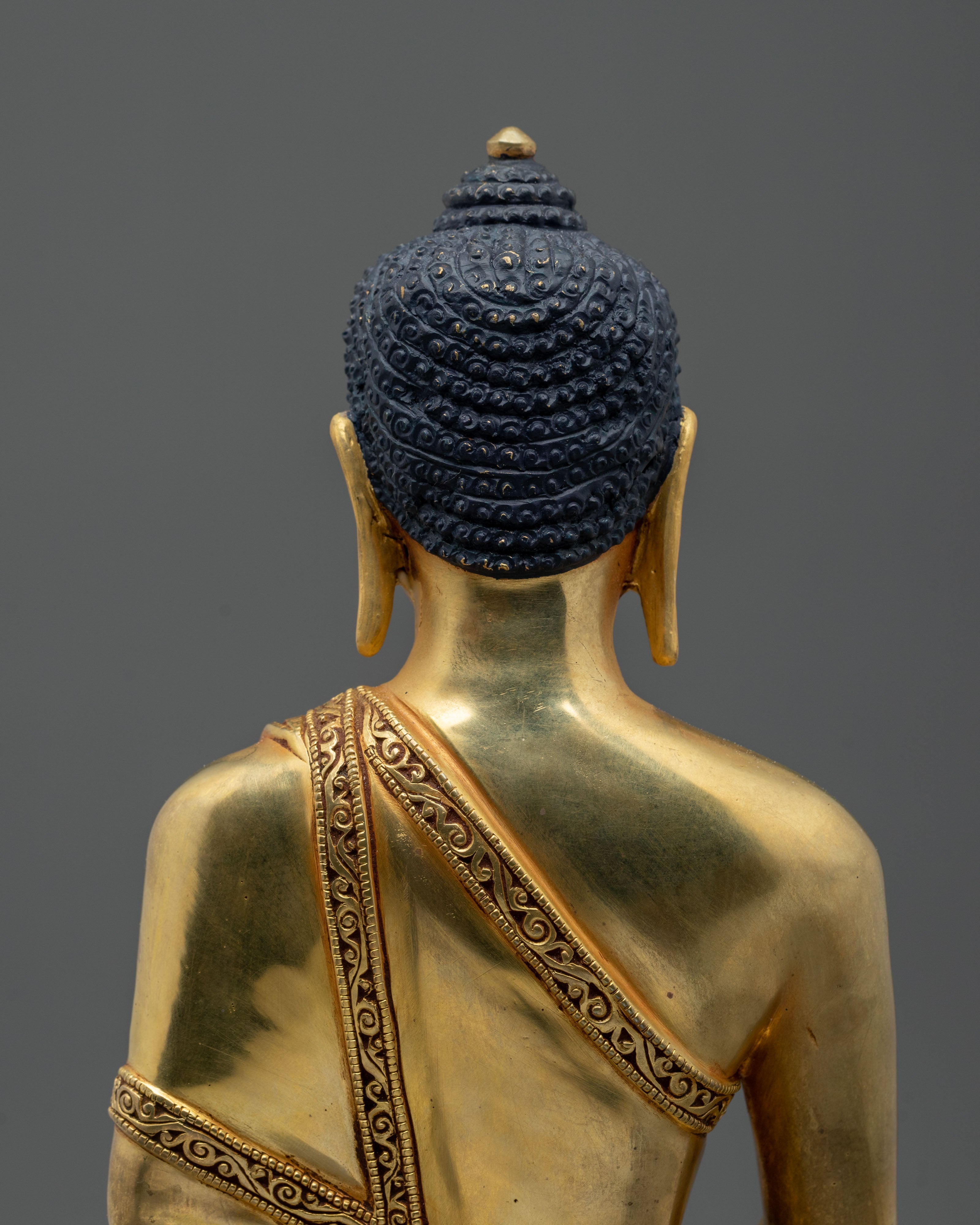 Shakyamuni Buddha Copper Statue | 24k Gold Gilded Figurine