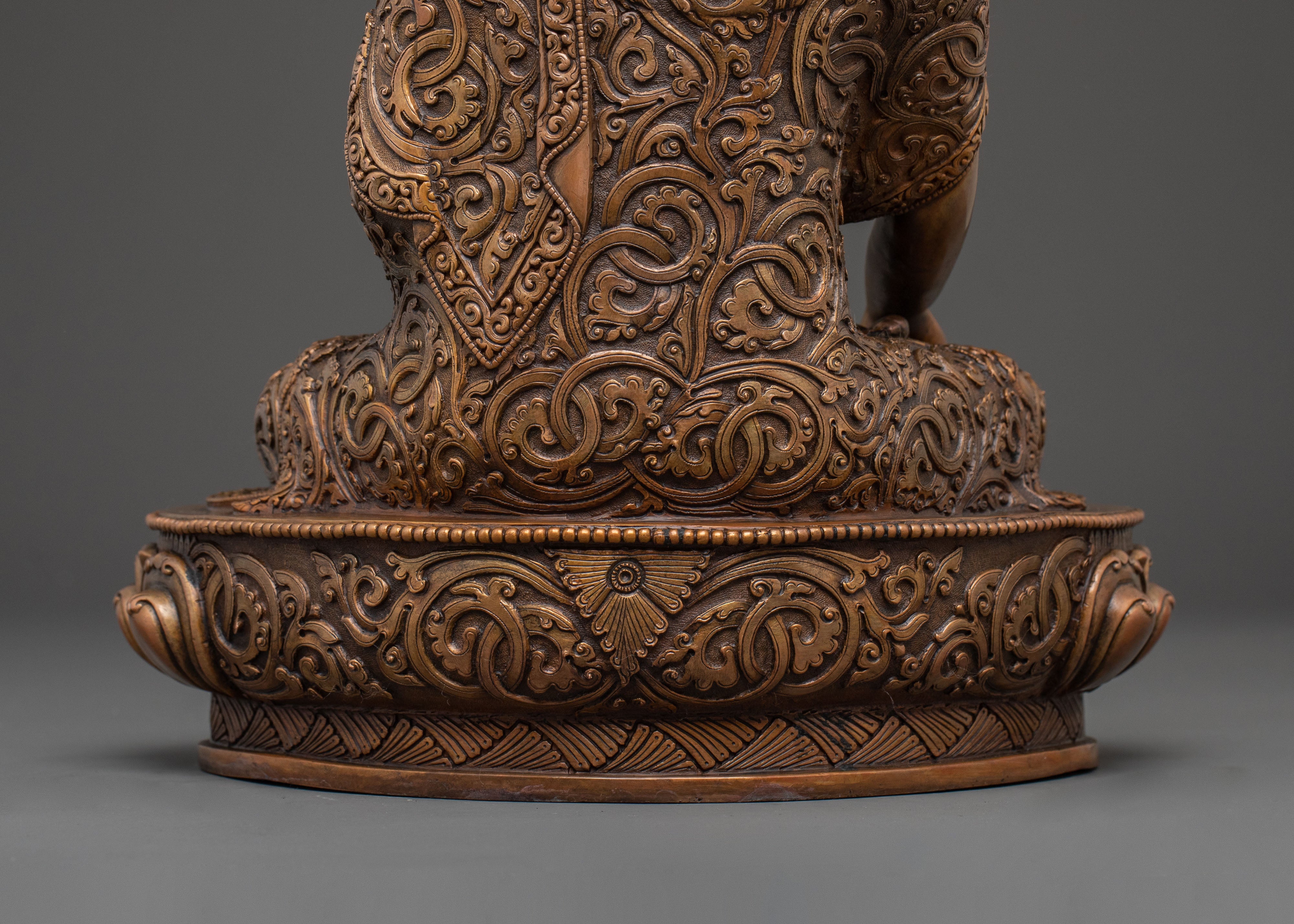Shakyamuni Buddha Statue for Decor – Oxidized Copper Art