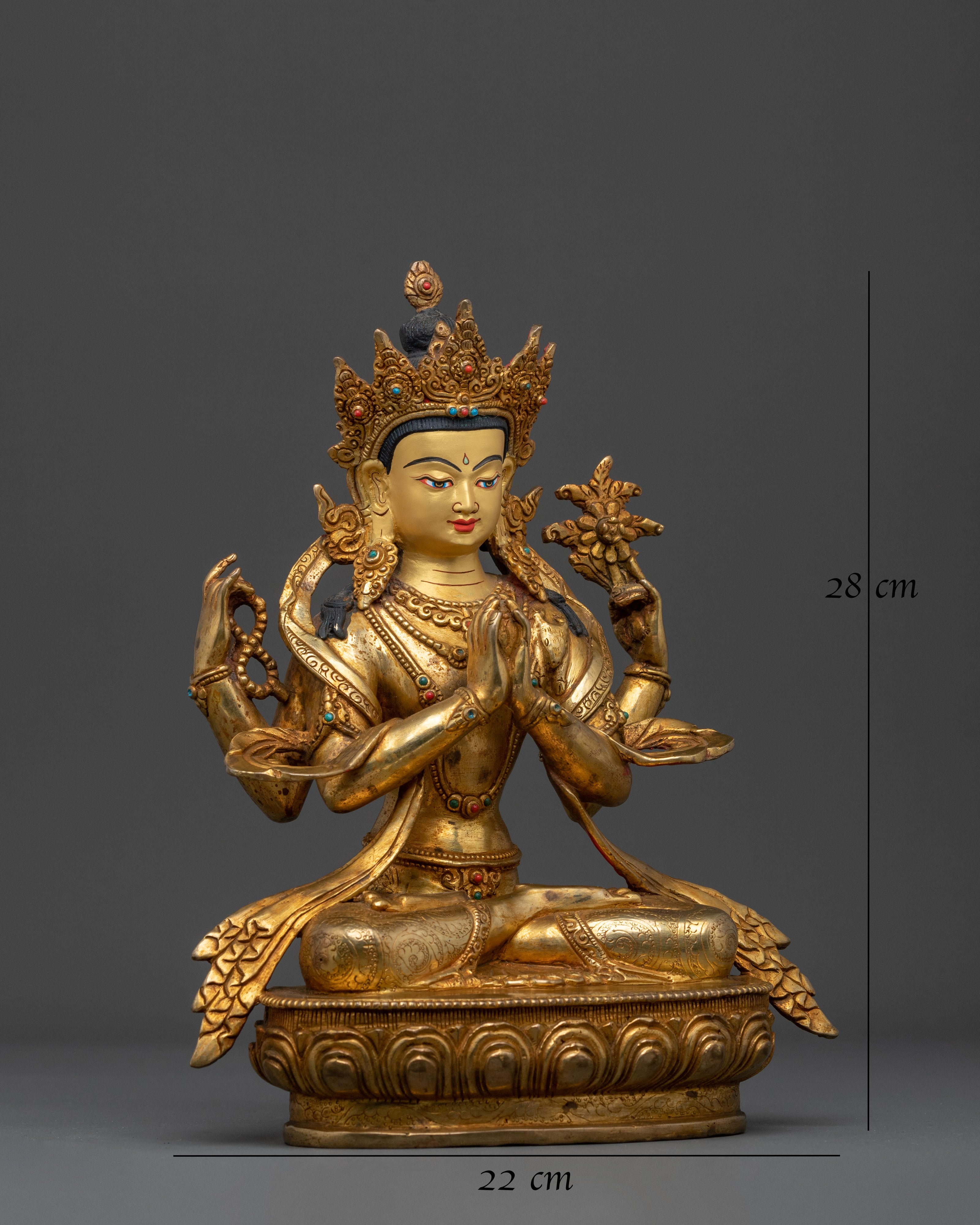 Sacred Chenrezig Copper Statue | Sacred Bodhisattva of Compassion