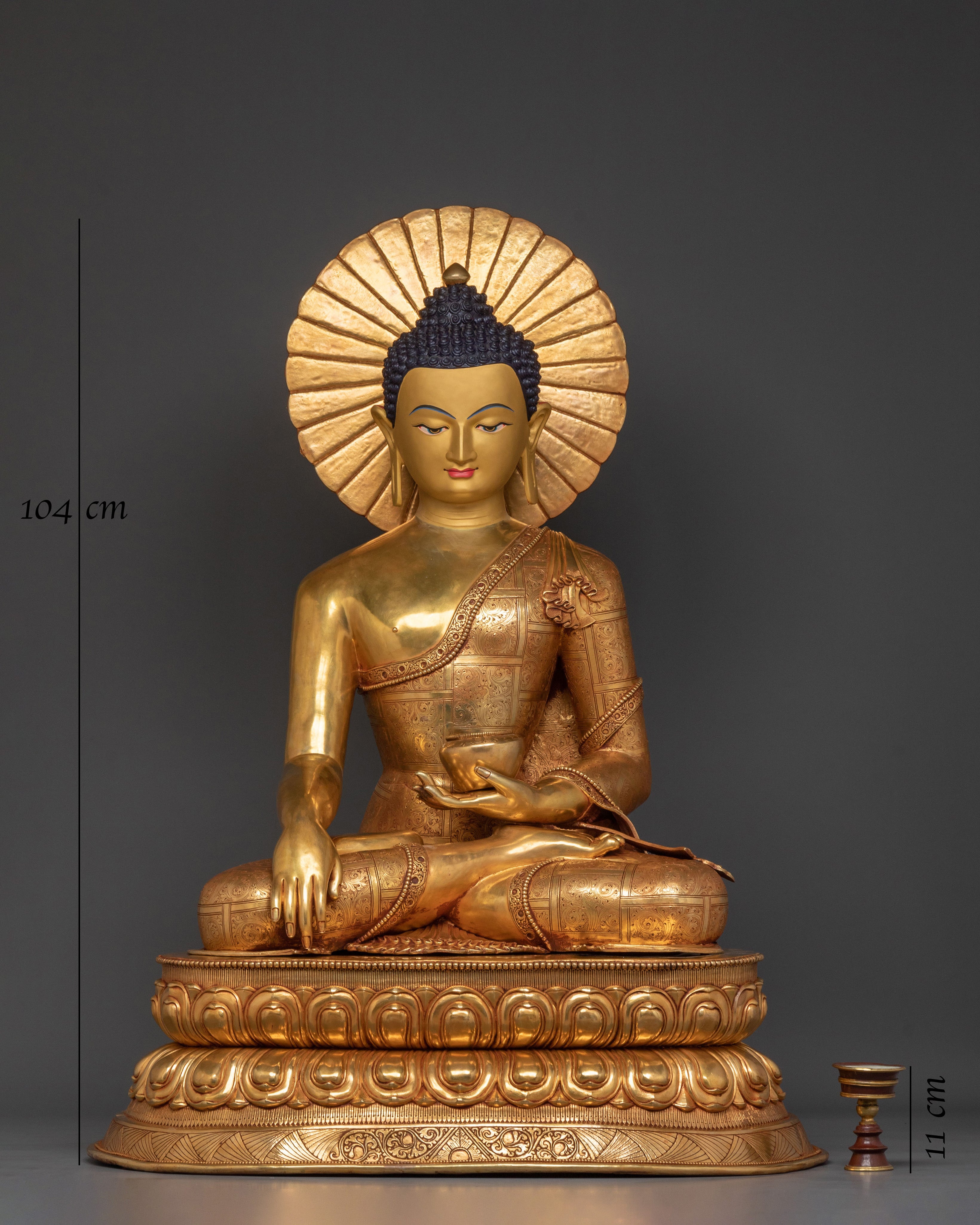 Shakyamuni Buddha Statue | 24K Gold Gilded Buddhist Icon
