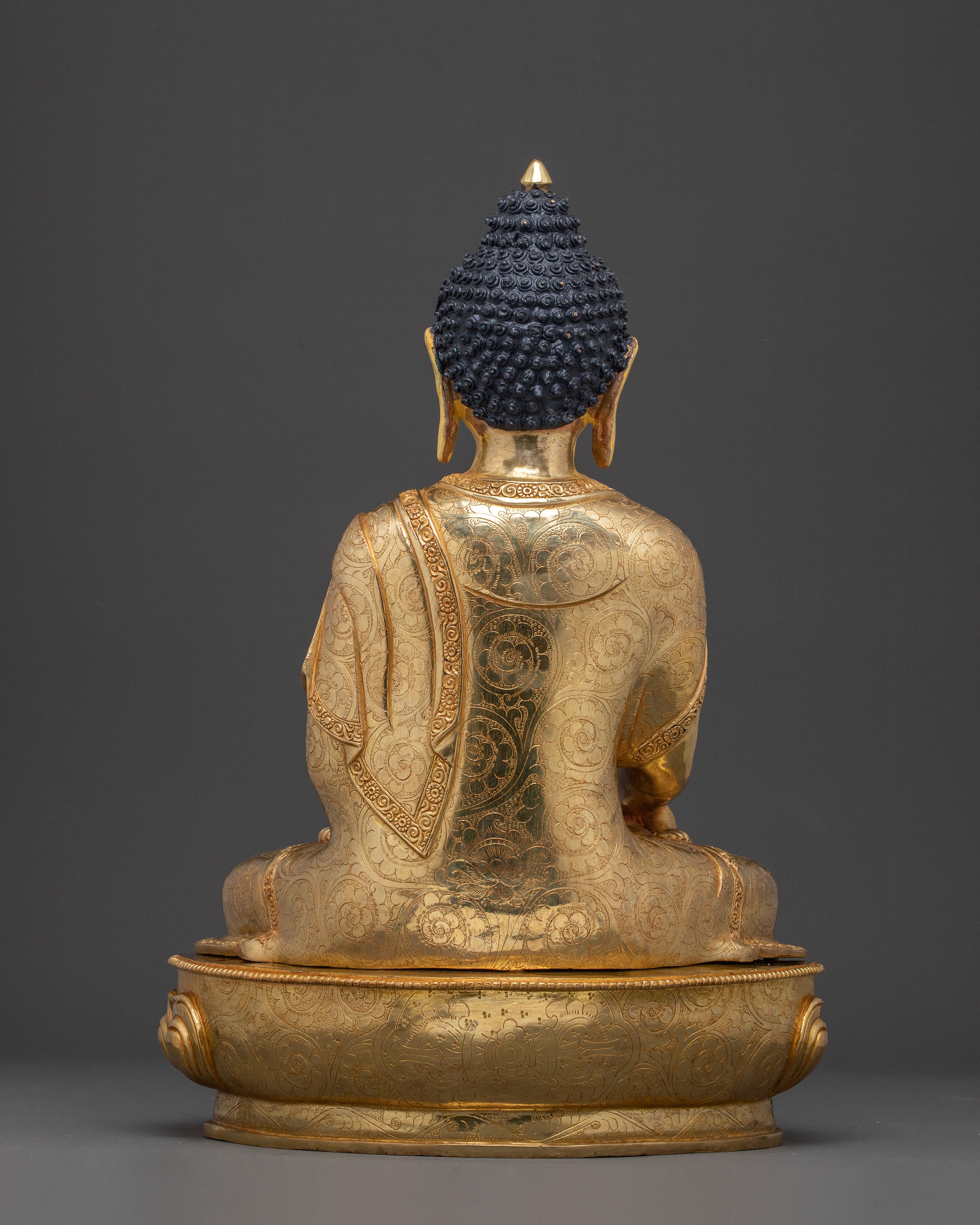 Handcrafted Divine Shakyamuni Buddha Statue: 24K Gold Gilded Serenity