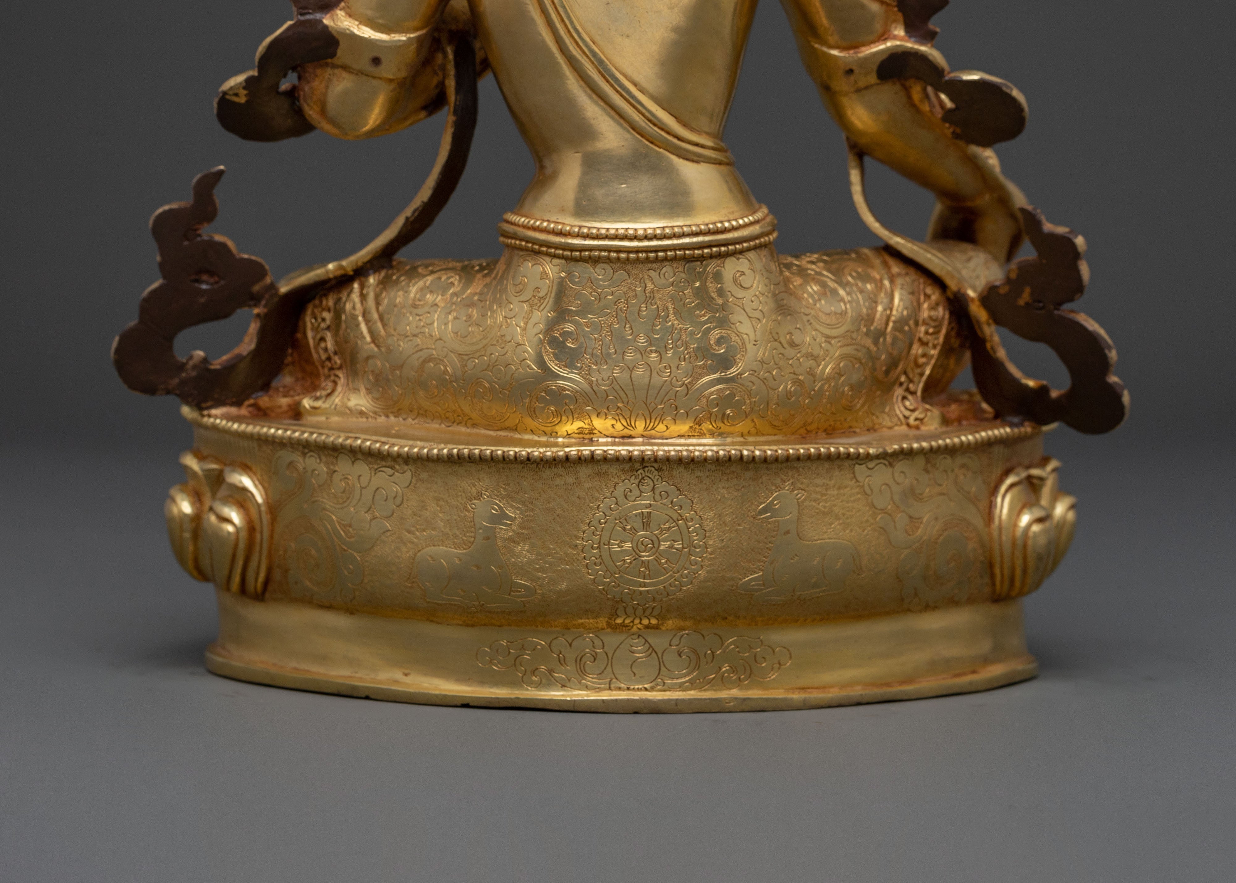 Protector Green Tara: 24K Gold Gilded Sculpture
