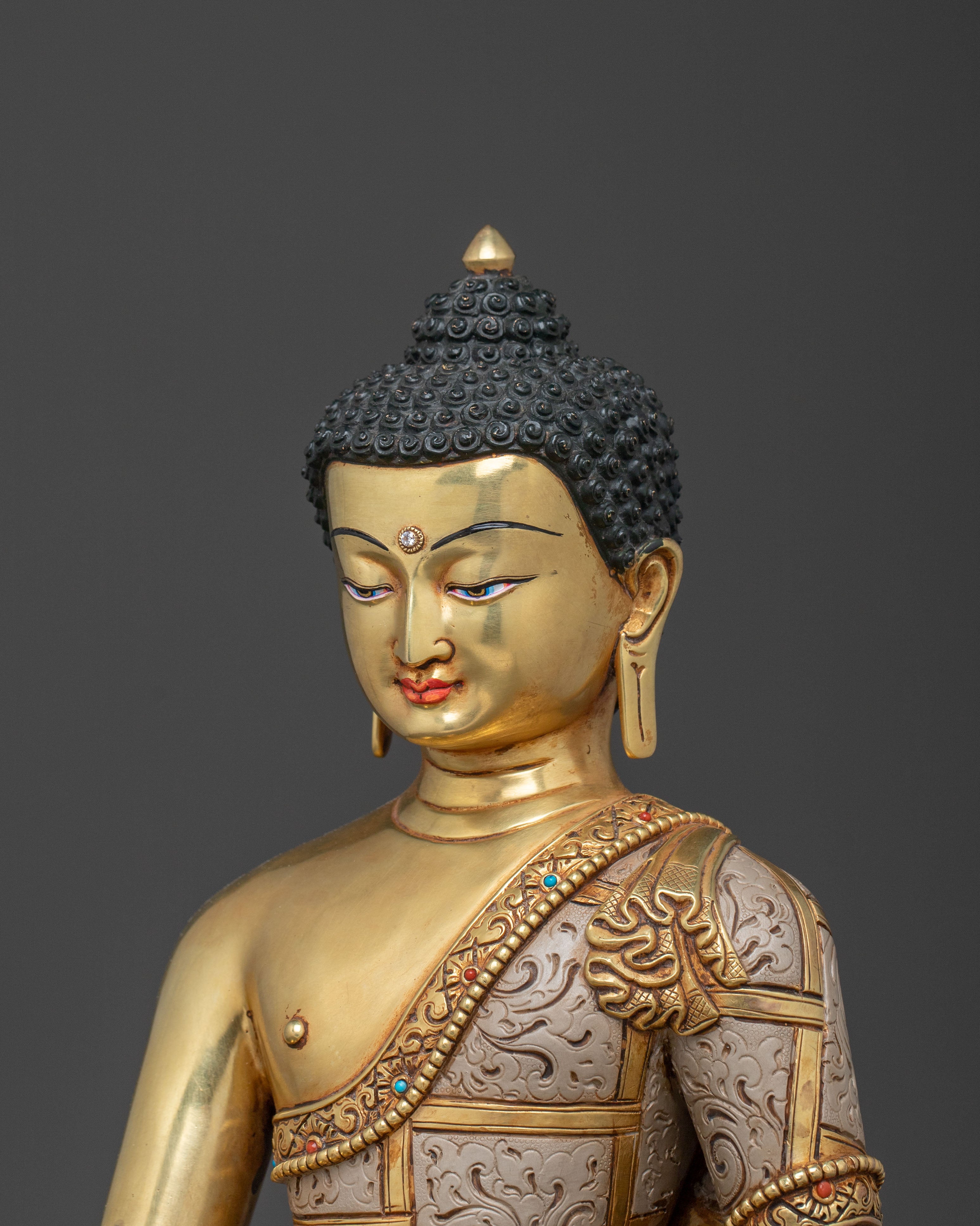 Shakyamuni Buddha: 24K Gold Gilded Peace Figure