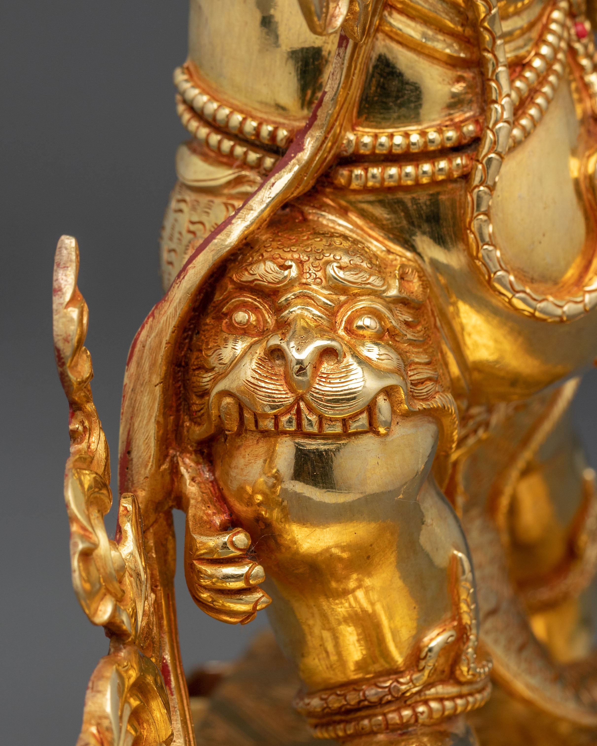 Sacred Statue of Vajrapani Statue: 24K Gold Gilded
