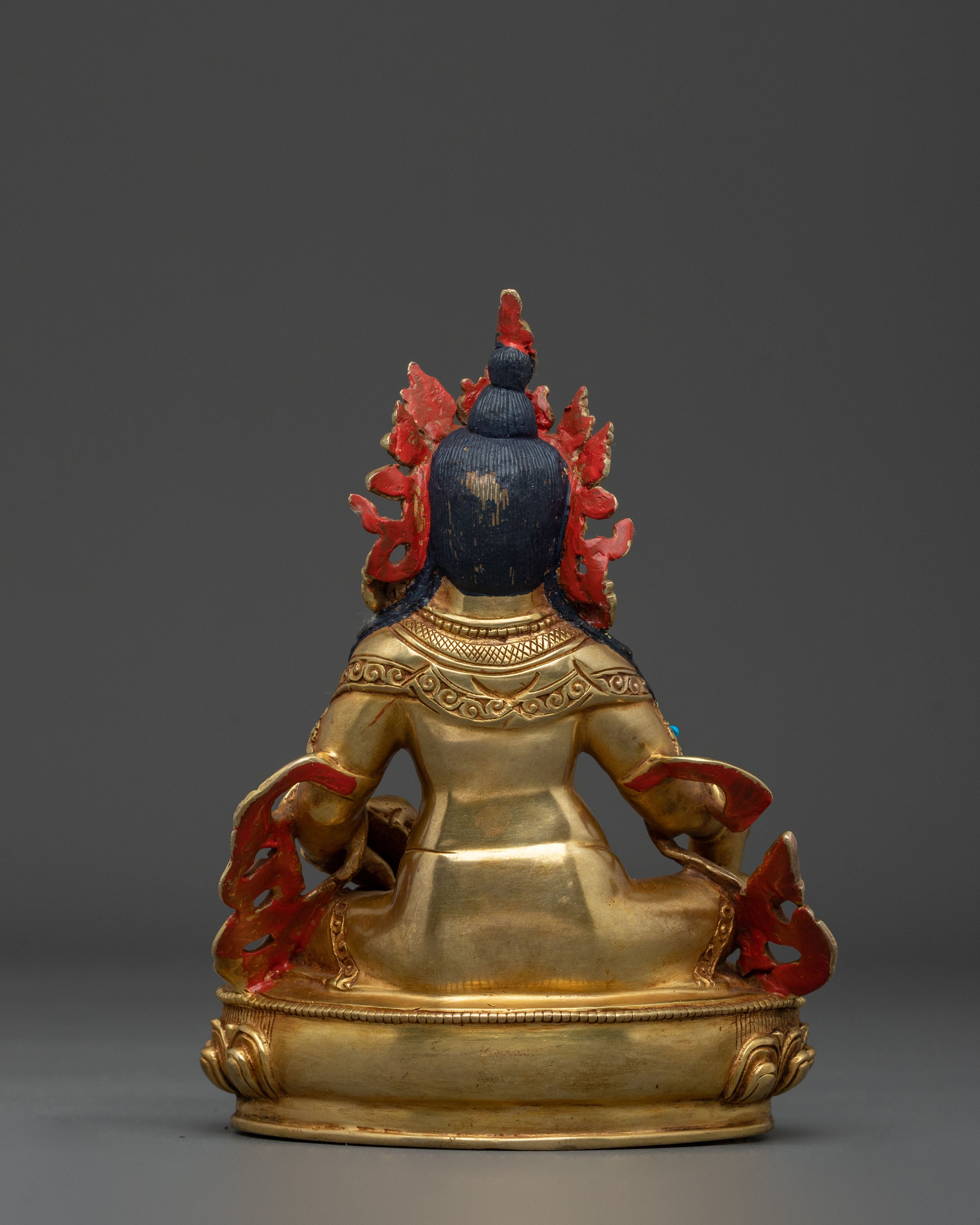 Dzambhala Fire Gold Gilded Statue | Wealth God