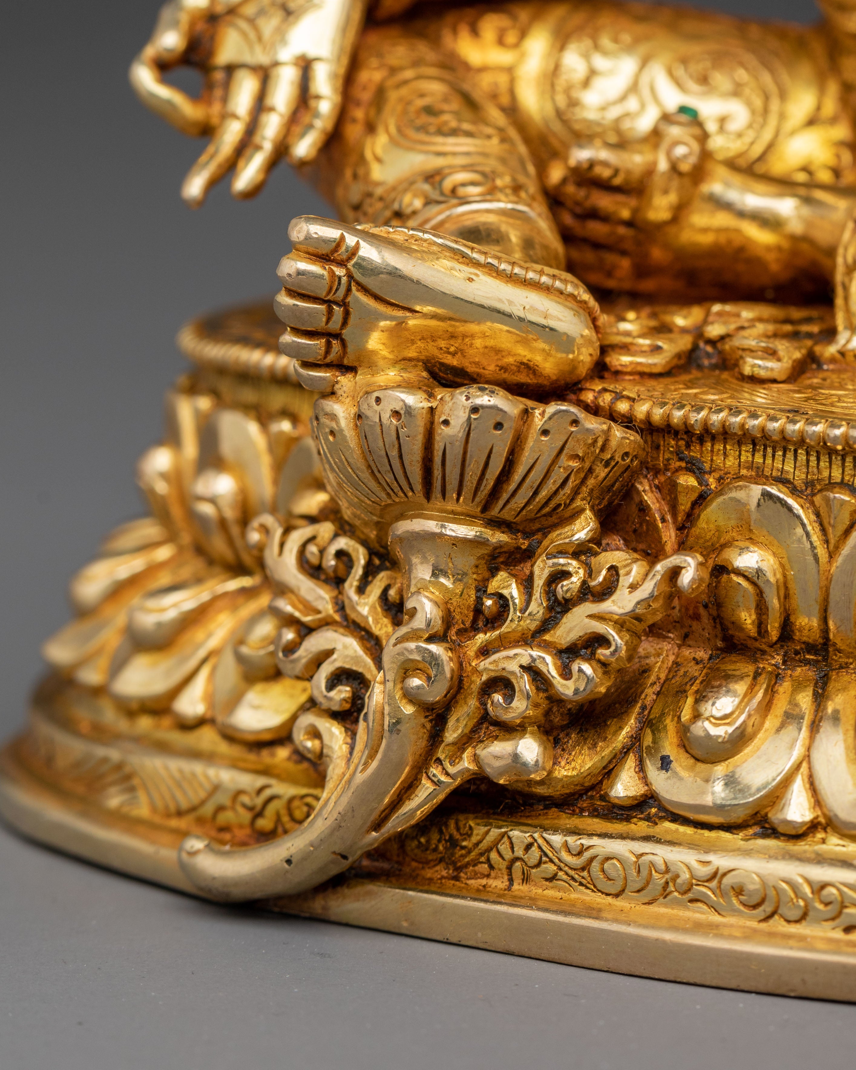 Spiritual Green Tara Compassion Statue | Gold Gilded Statue