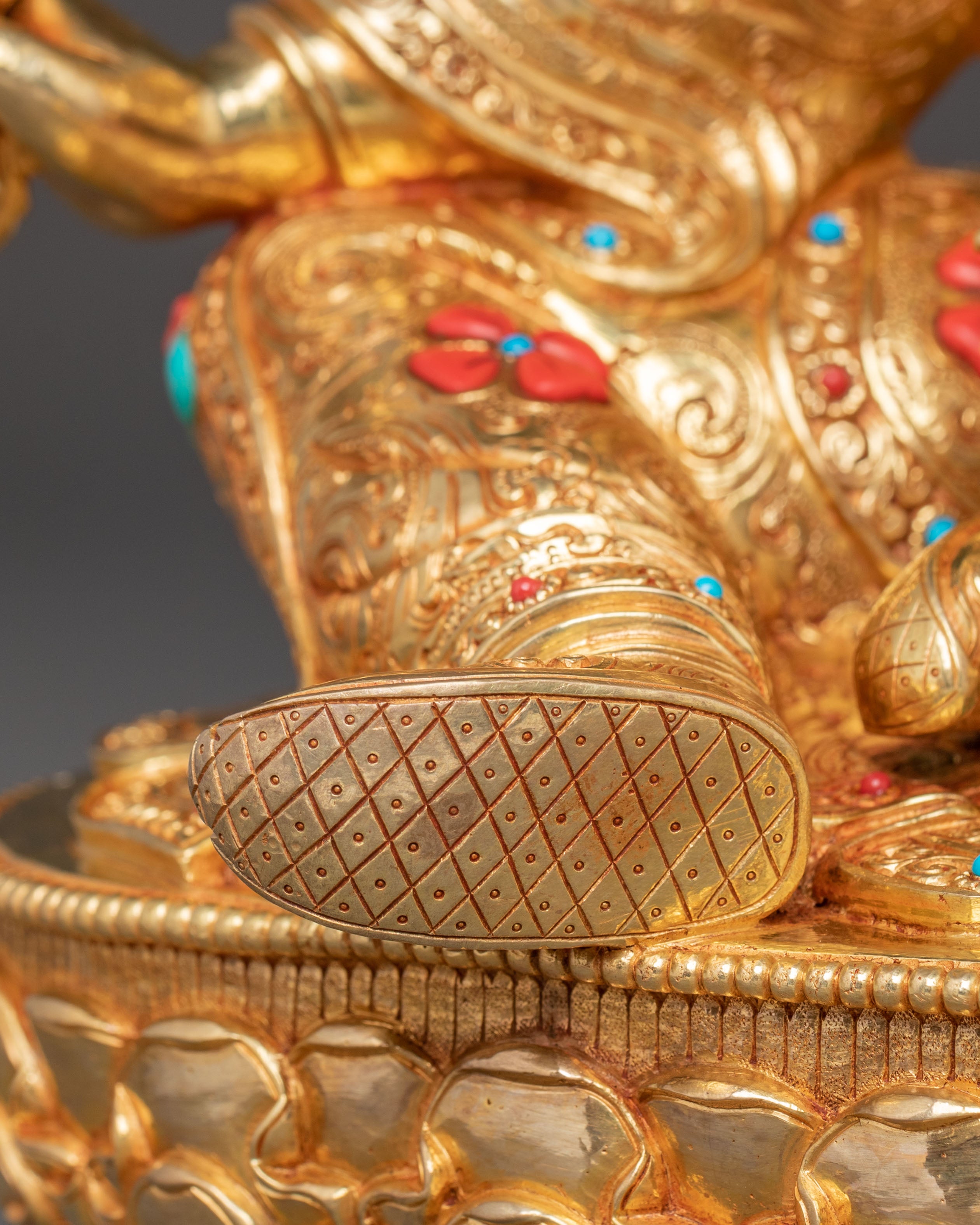 Handmade Copper Sculpture of Padmasambhava | Tibetan Buddhism Icon