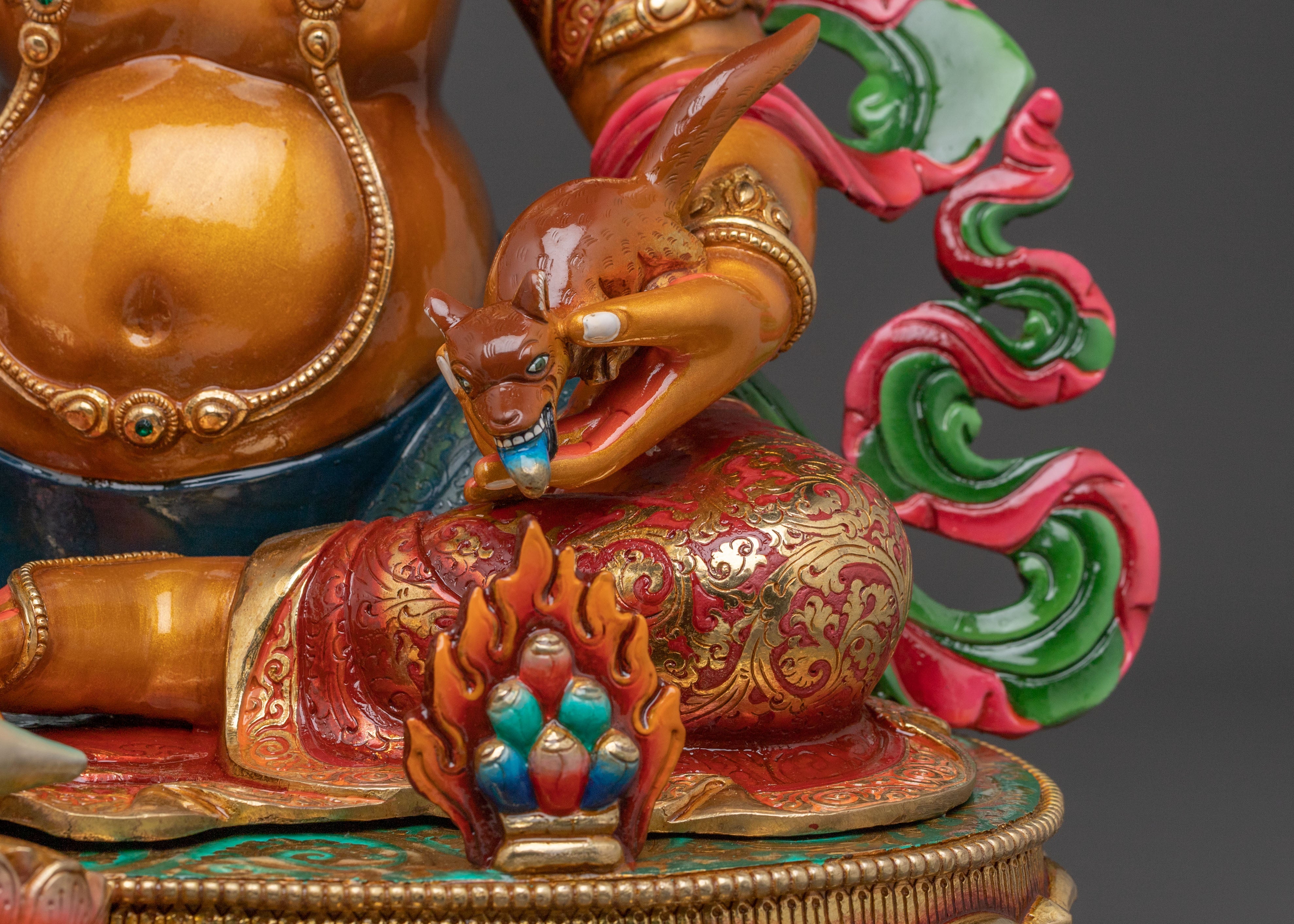 Dzambhala Golden Statue | Buddhist Deity of Wealth