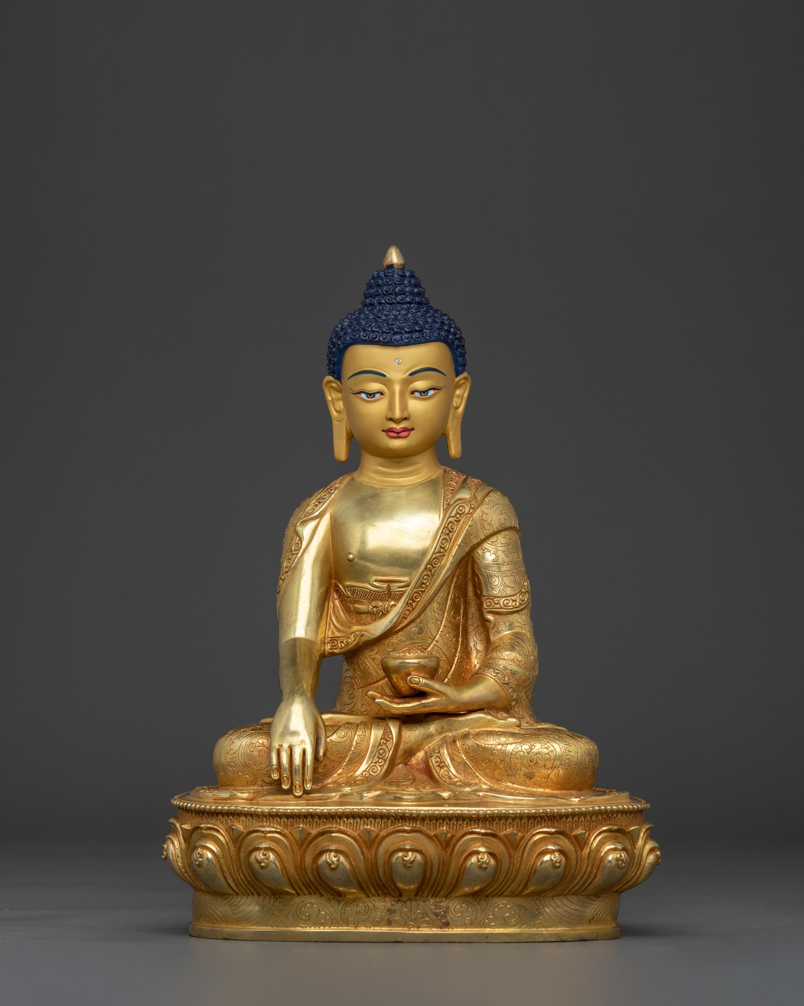 Awakened One Shakyamuni Buddha Sacred Statue | 24K Gold Gilded